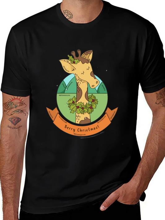 Berry Christmas Giraffe T-Shirt