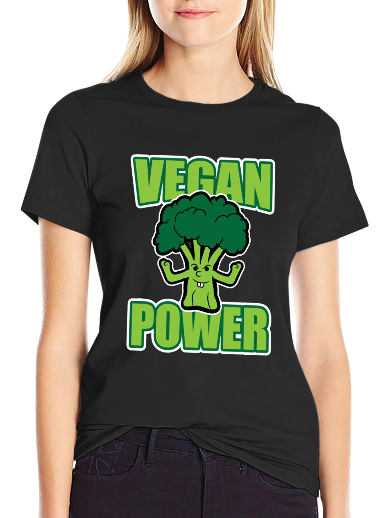 Vegan Power T-Shirt - Broccoli Graphic Tee