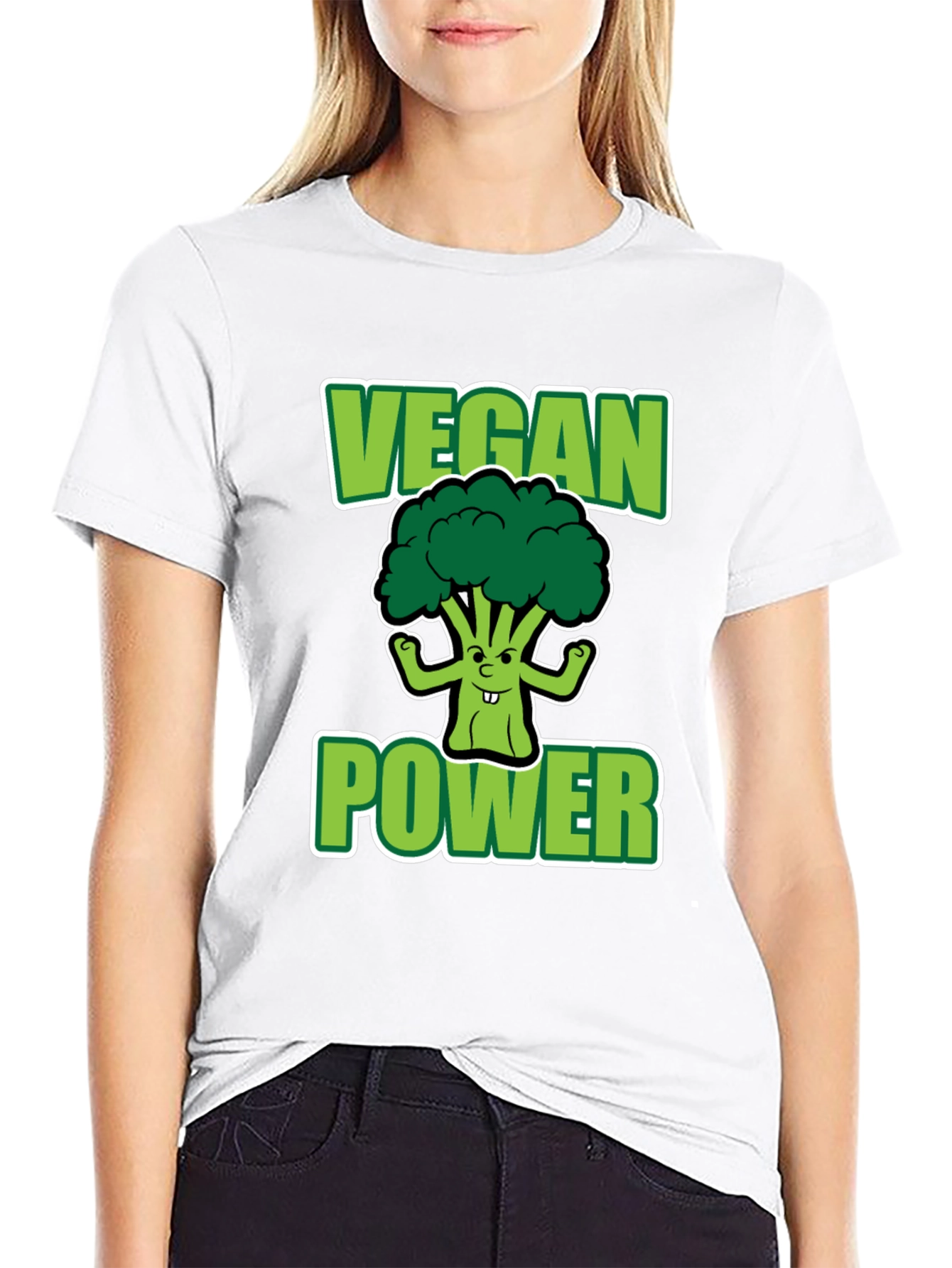 Vegan Power T-Shirt - Broccoli Graphic Tee