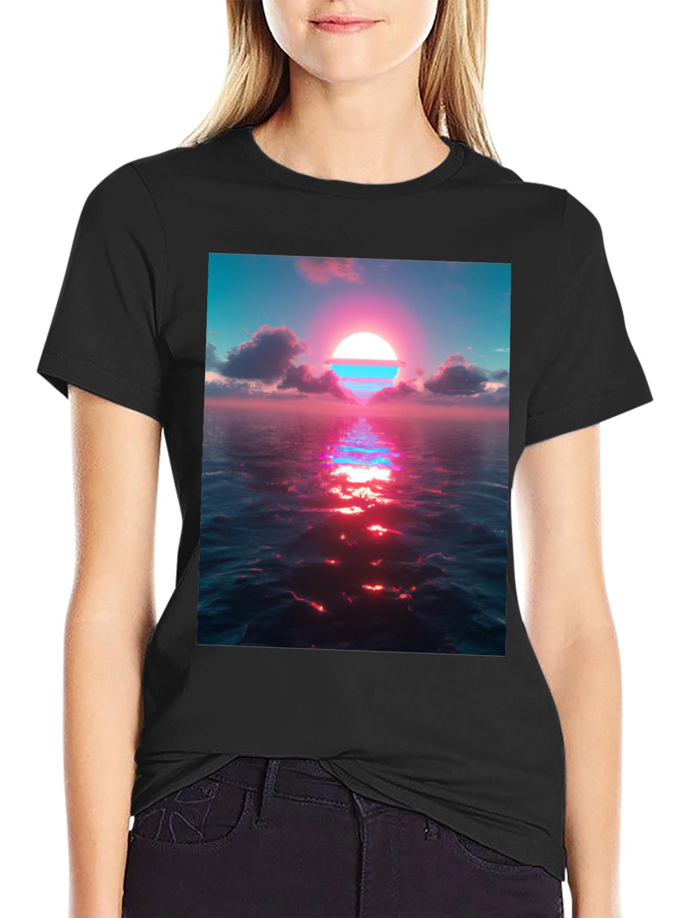 Sunset Ocean View Graphic Tee - Stylish Comfort