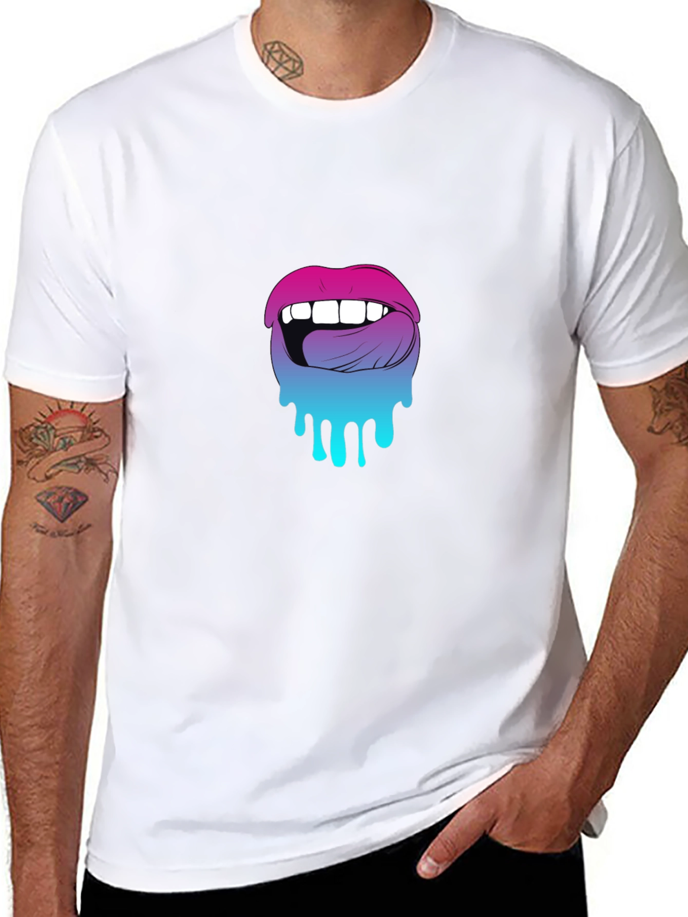 Melting Lips Graphic Tee - Unique Design
