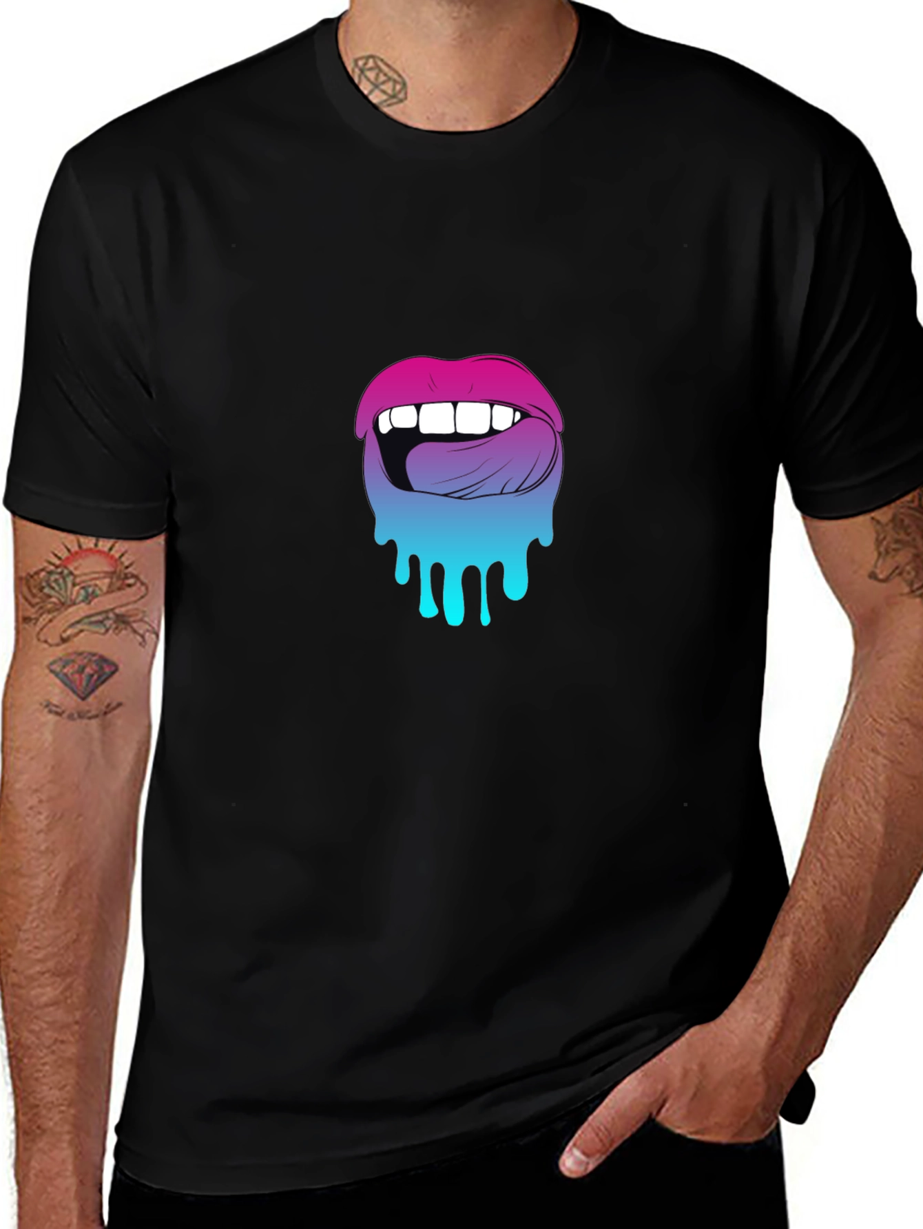 Melting Lips Graphic Tee - Unique Design