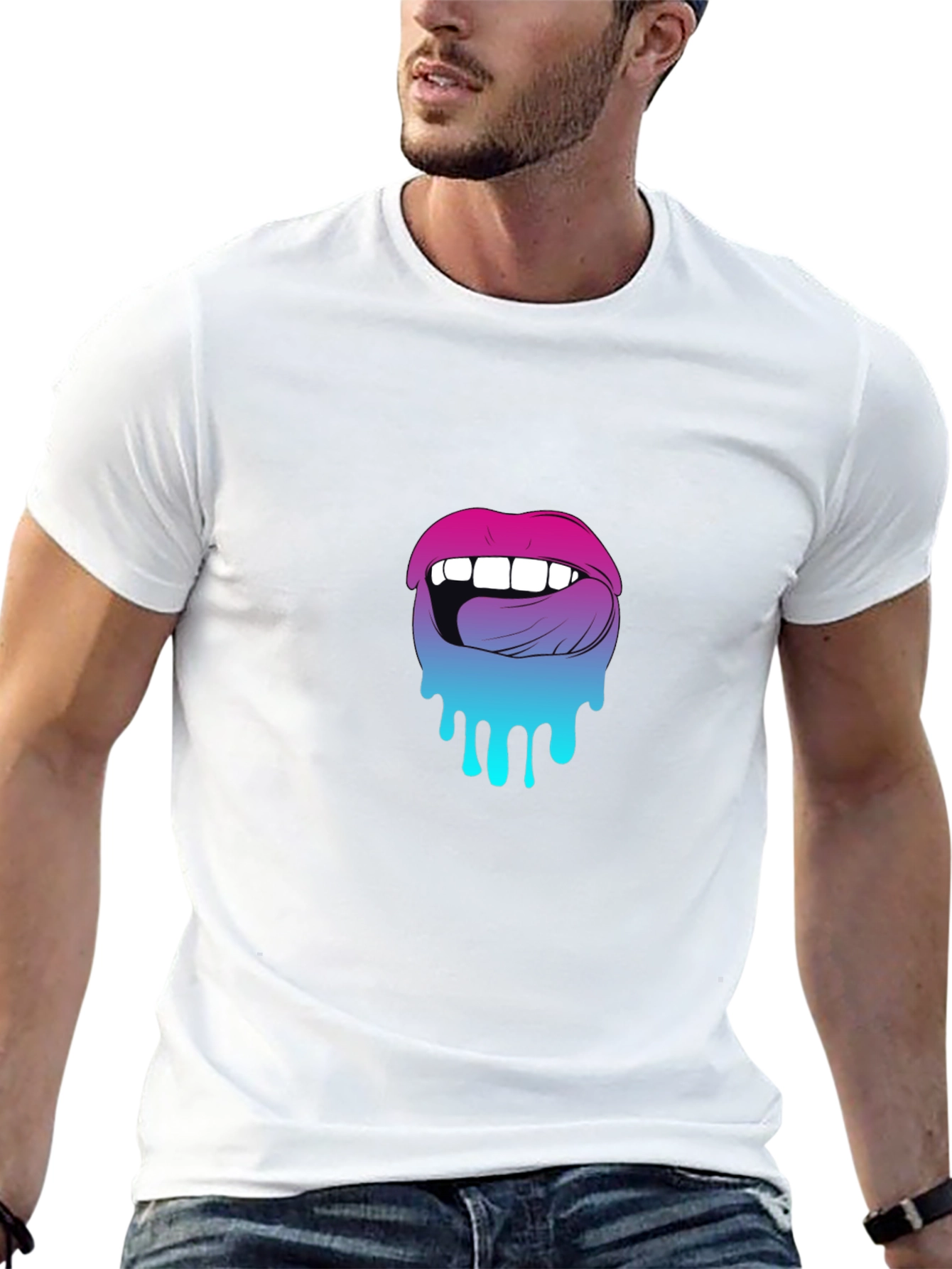 Melting Lips Graphic Tee - Unique Design