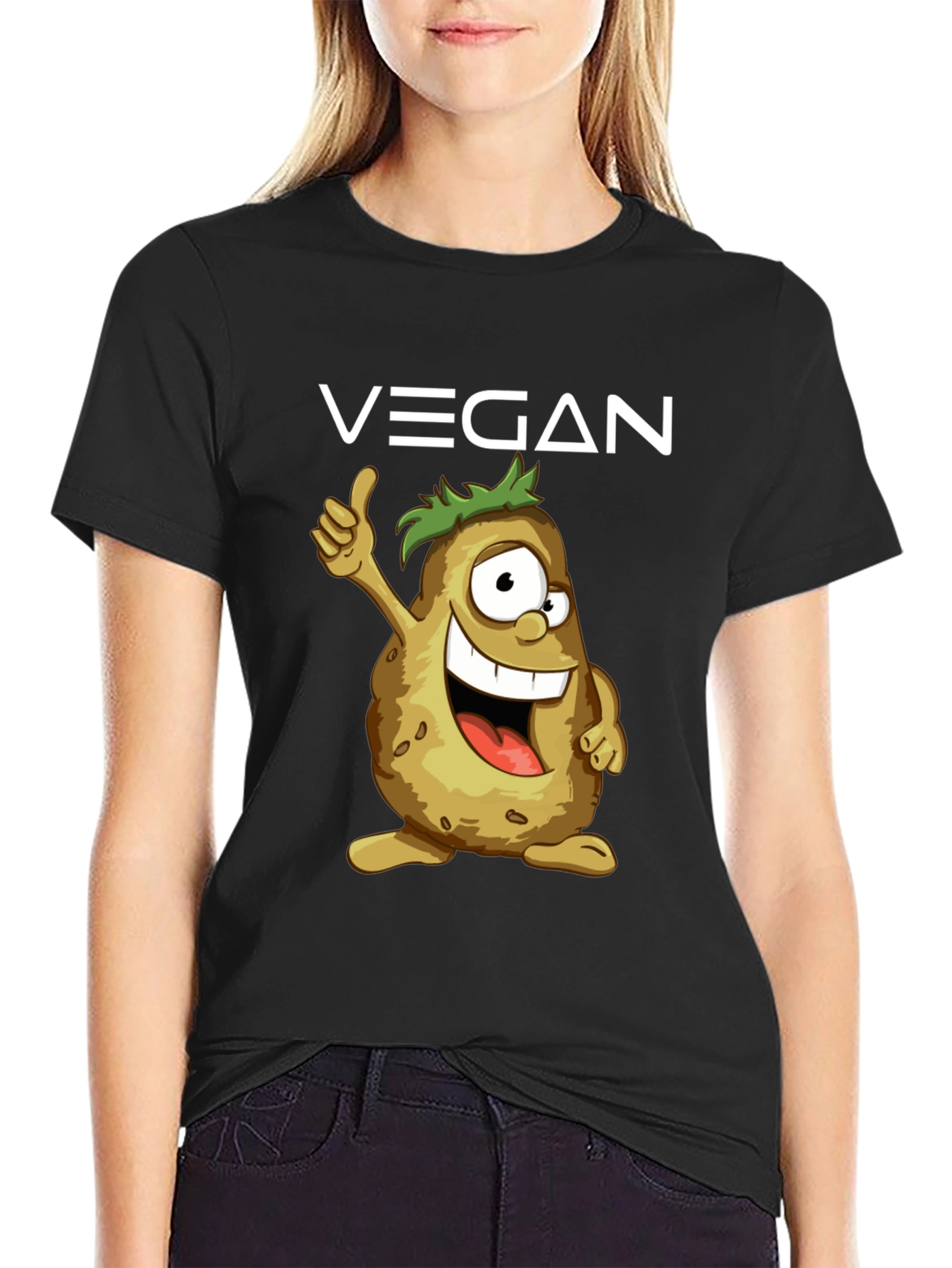 Vegan Potato Cartoon T-Shirt