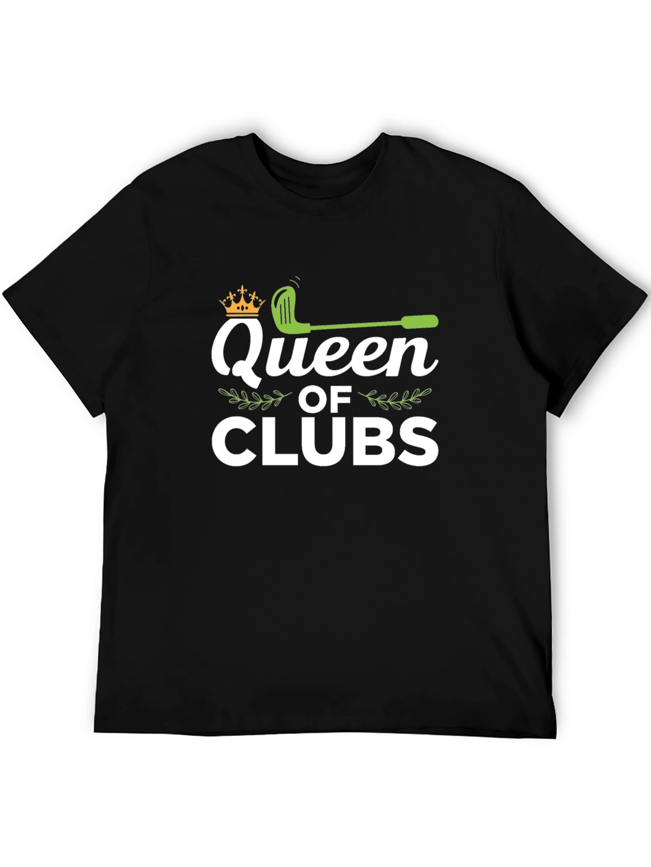 Queen of Clubs Golf T-Shirt - Black