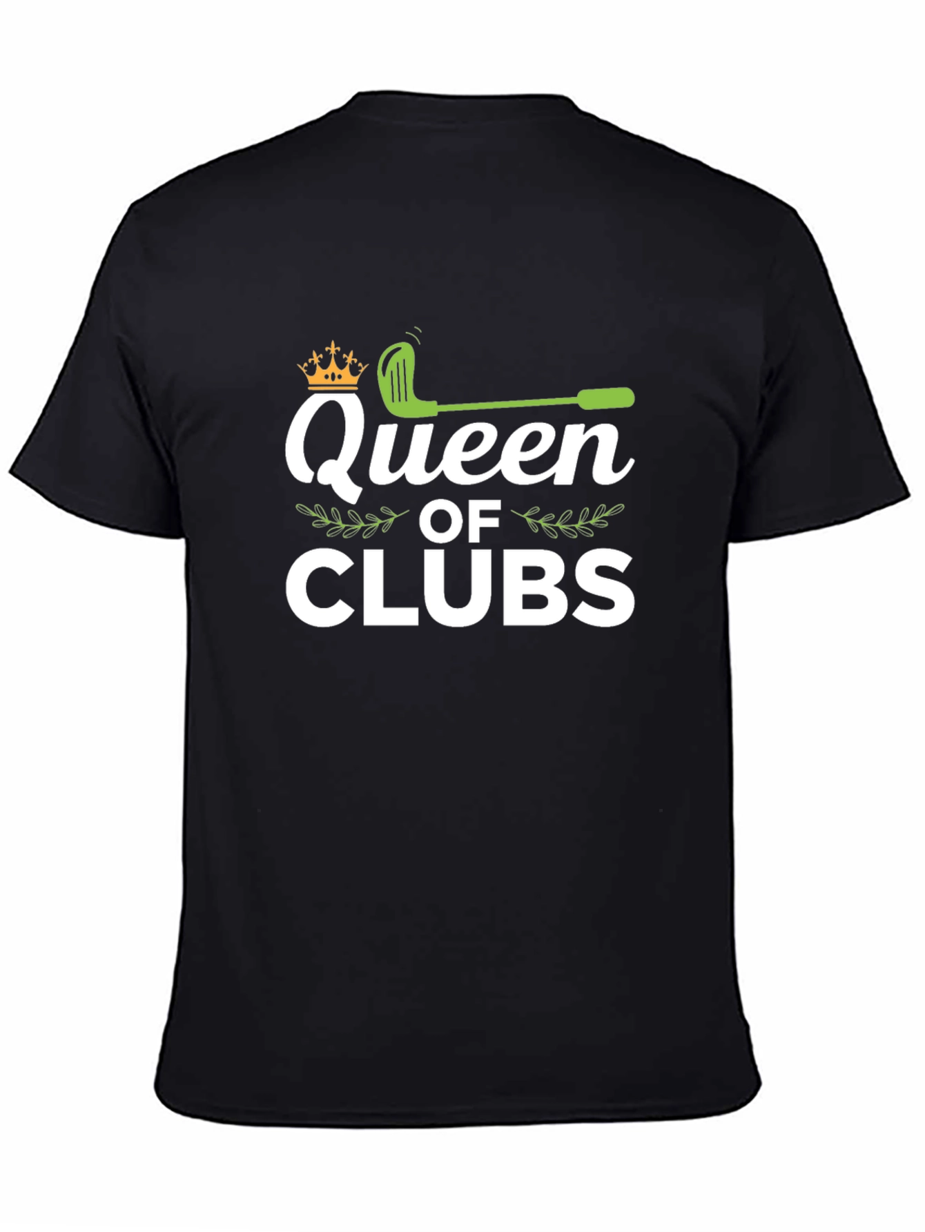 Queen of Clubs Golf T-Shirt - Black