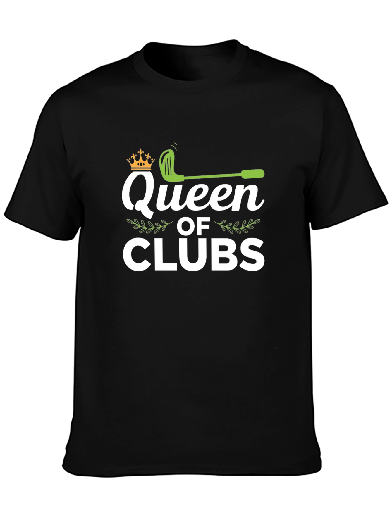 Queen of Clubs Golf T-Shirt - Black