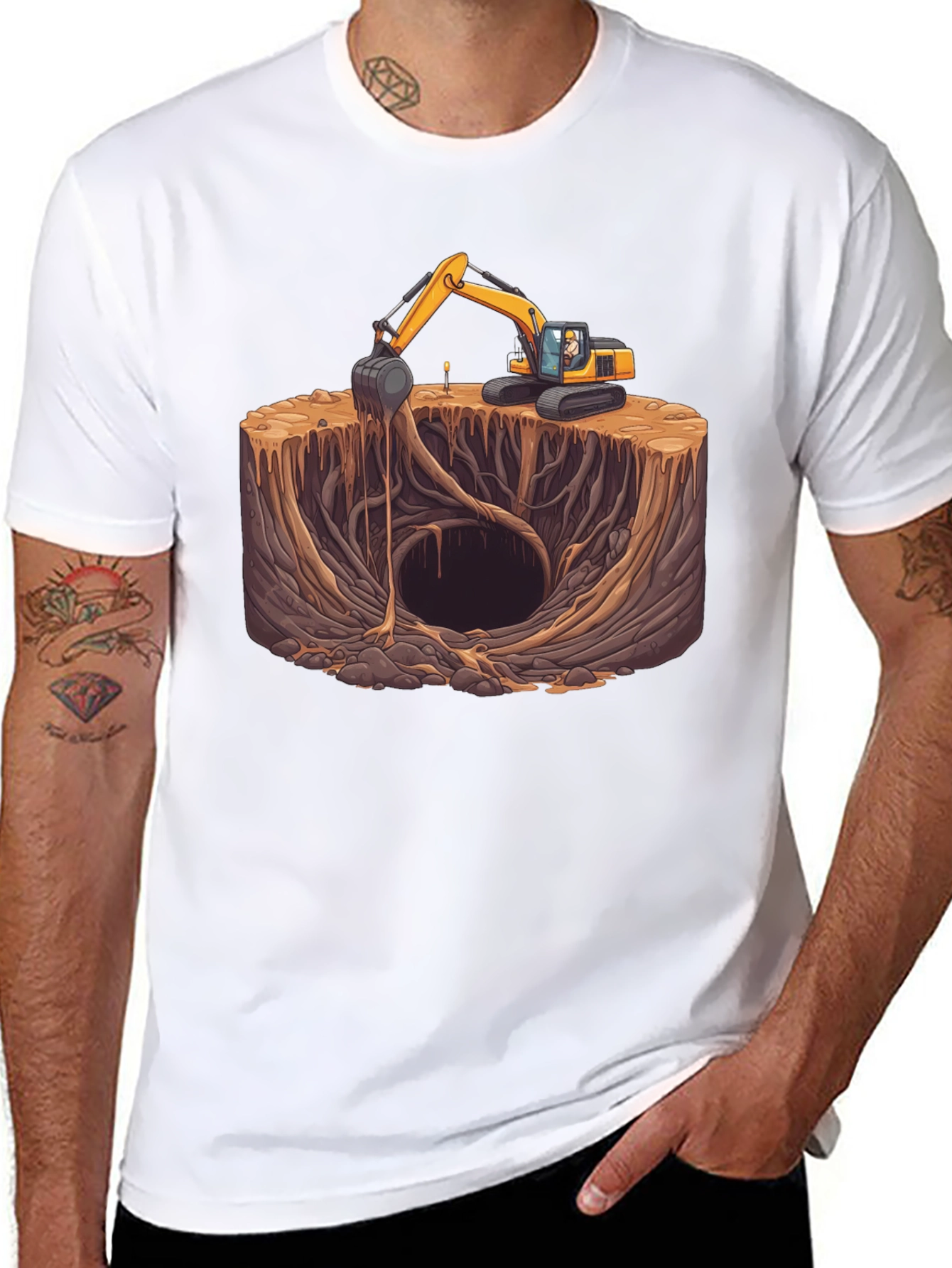 Excavator Dig Site Graphic Tee