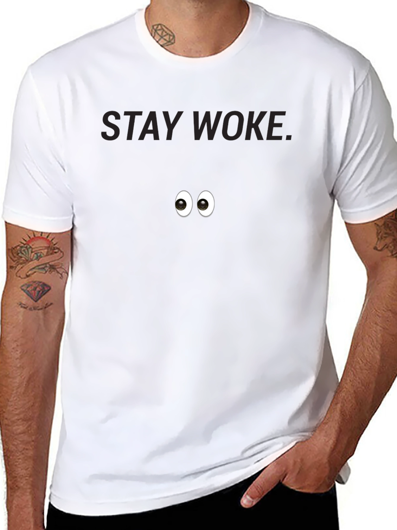 Stay Woke Eye Graphic Black T-Shirt