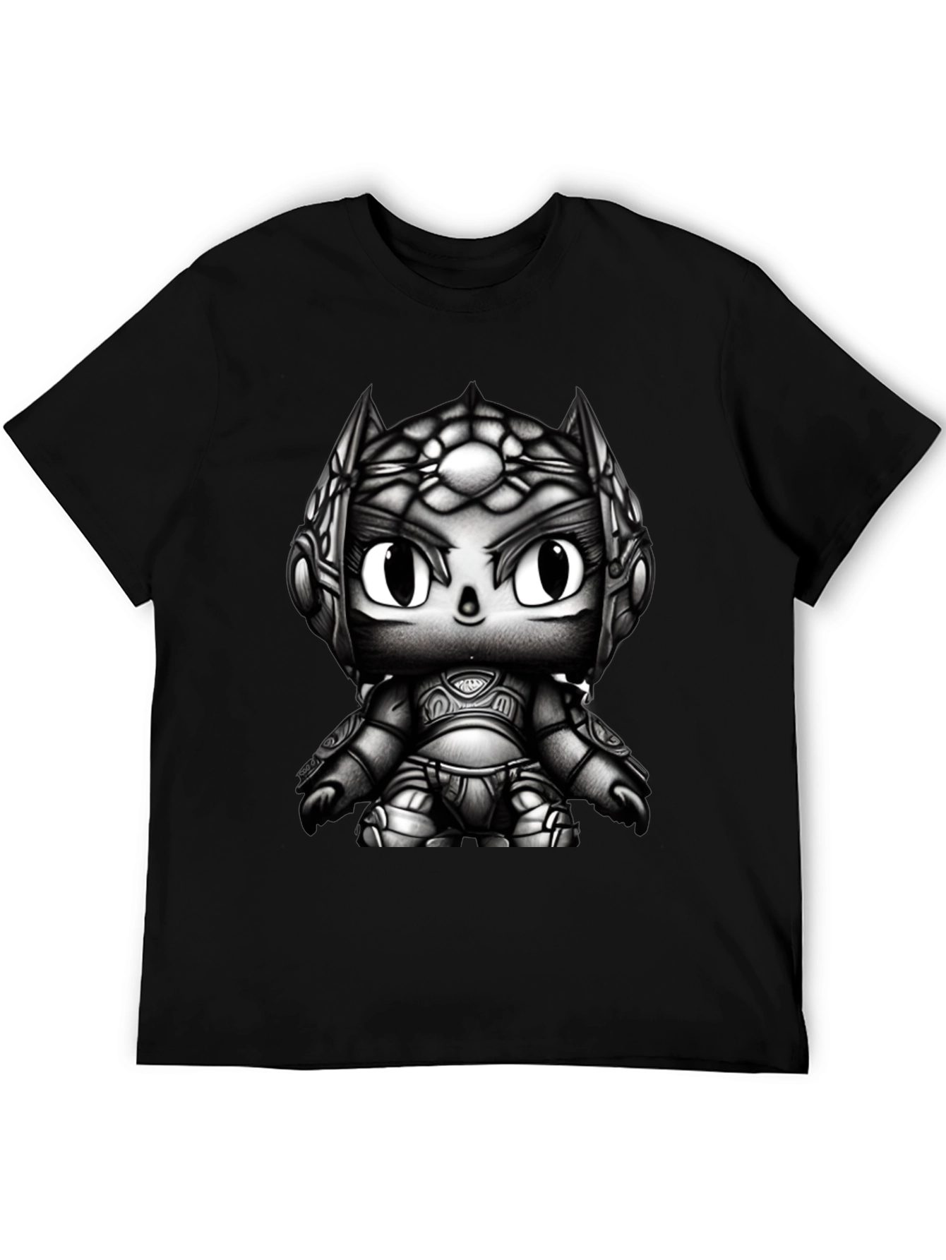 Dark Warrior Cartoon Black T-Shirt