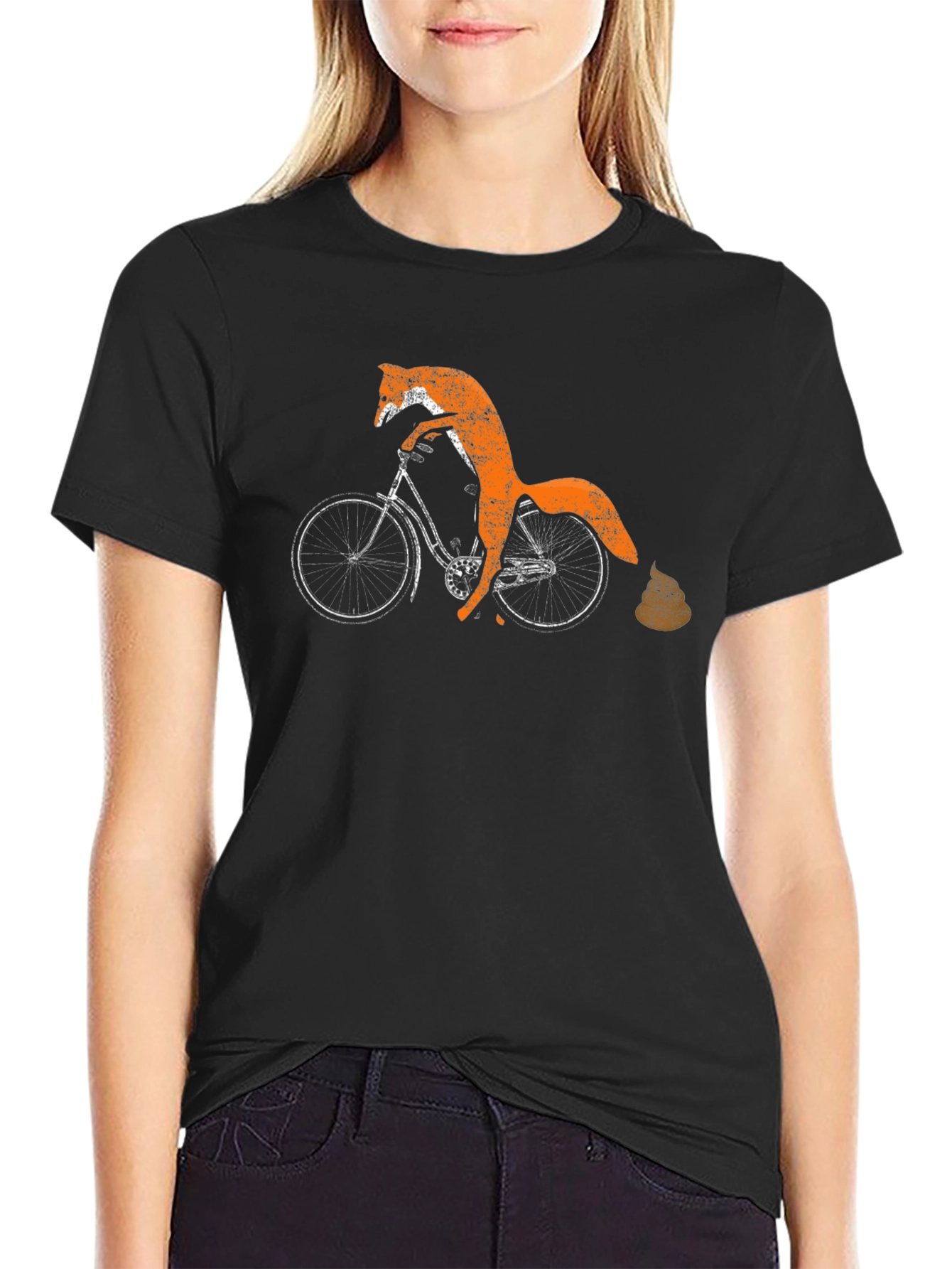 Fox on Bike T-Shirt - Funny Animal Graphic Tee