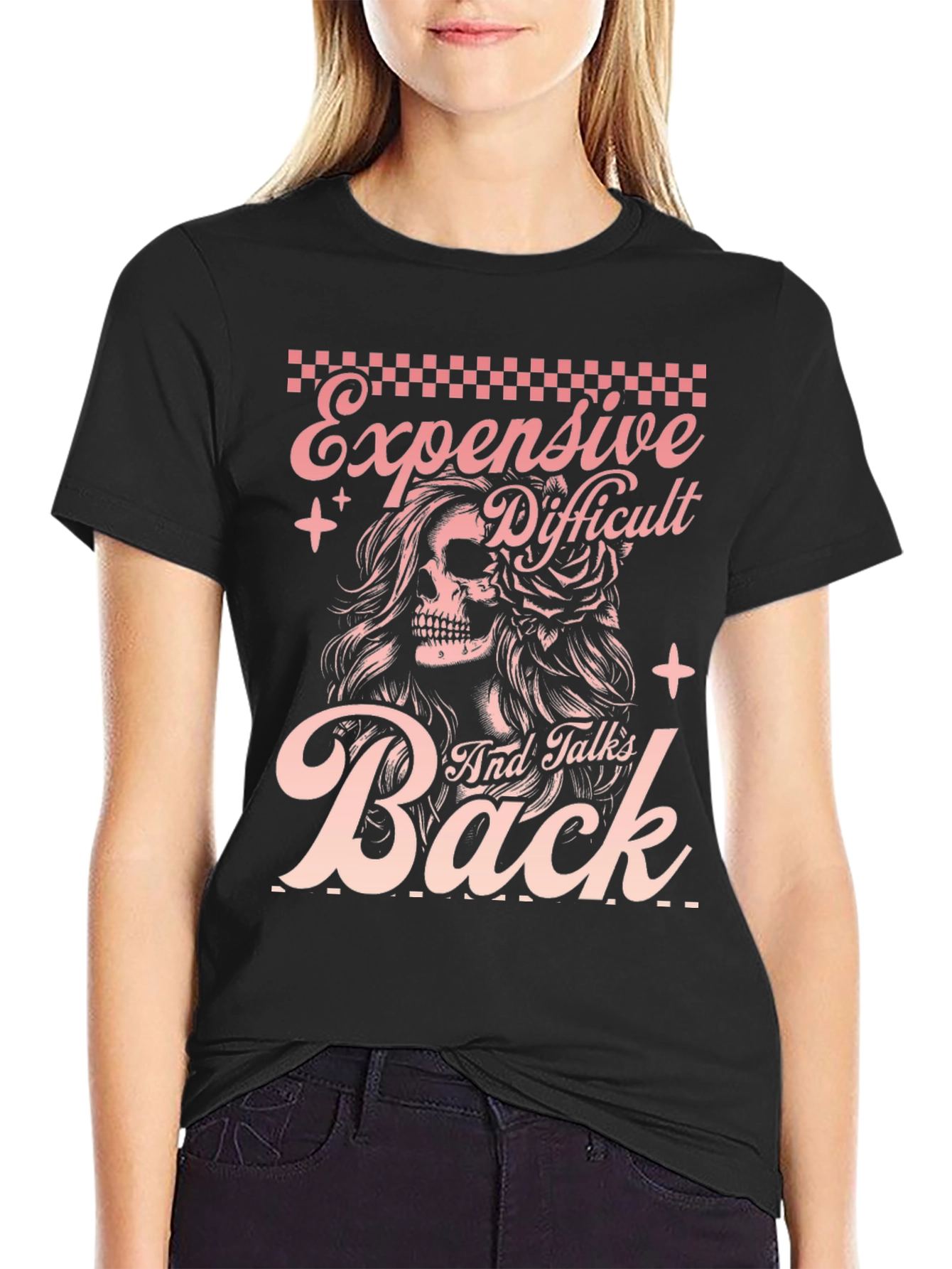 Expensive Difficult Talks Back Skull T-Shirt