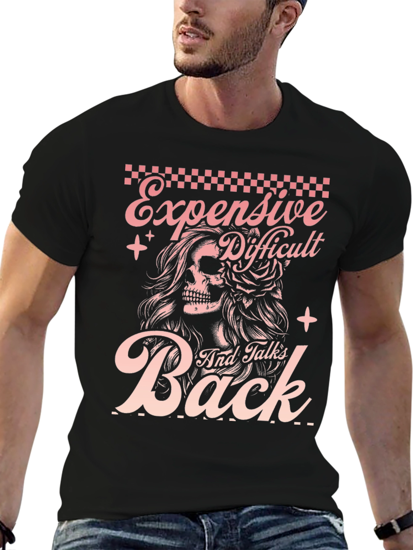 Expensive Difficult Talks Back Skull T-Shirt