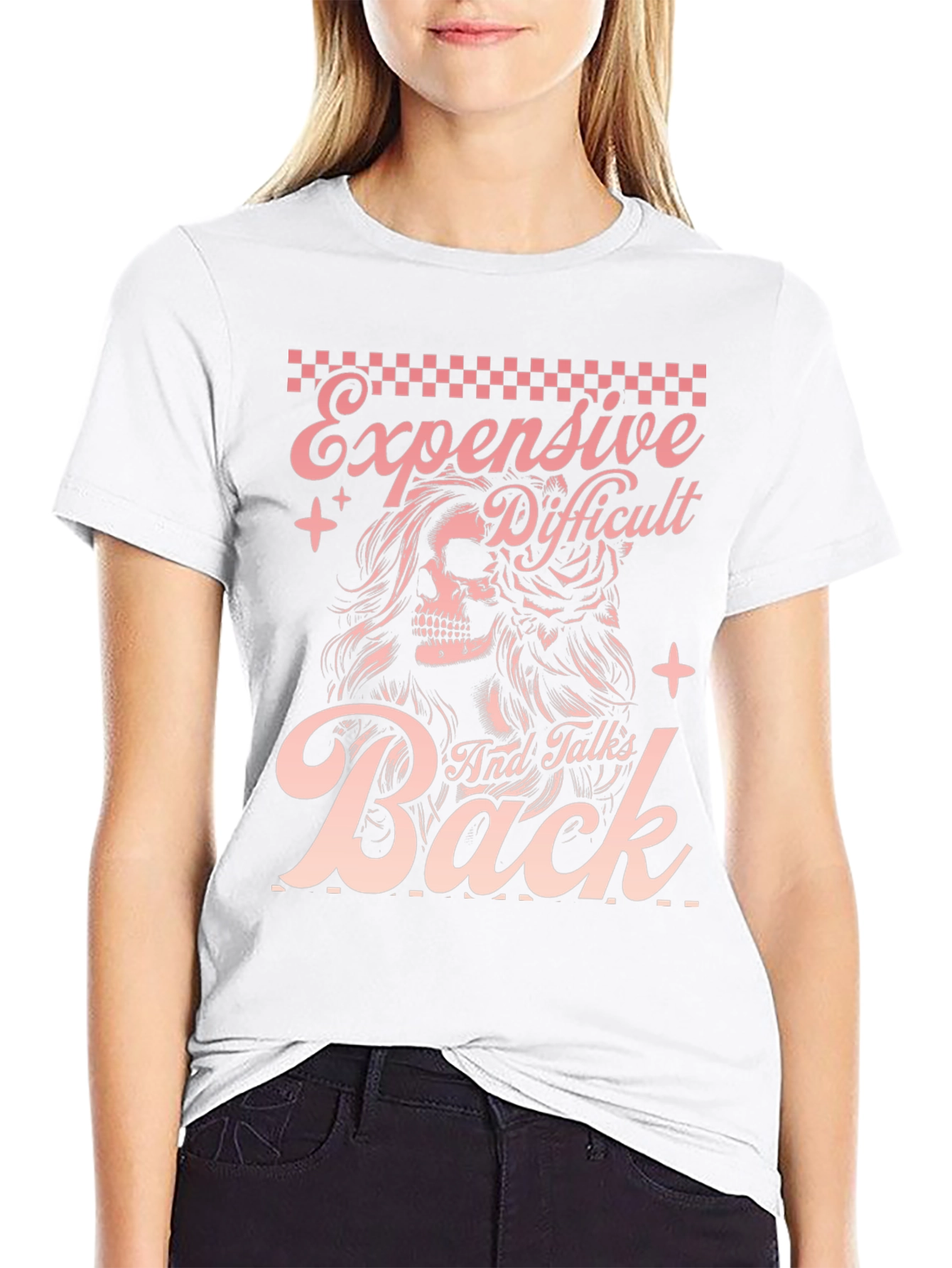 Expensive Difficult Talks Back Skull T-Shirt