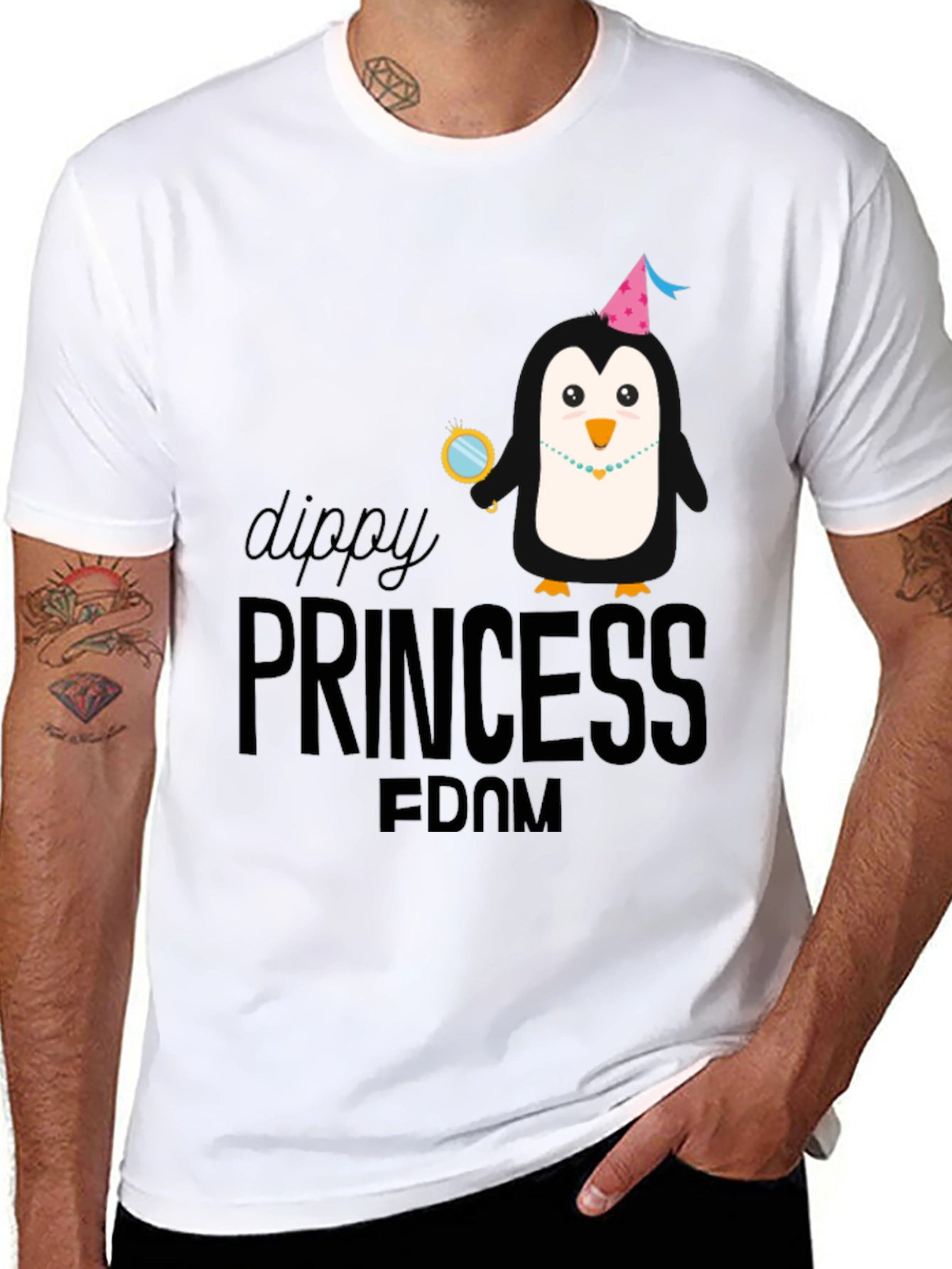 Dippy Princess Penguin T-Shirt - Black