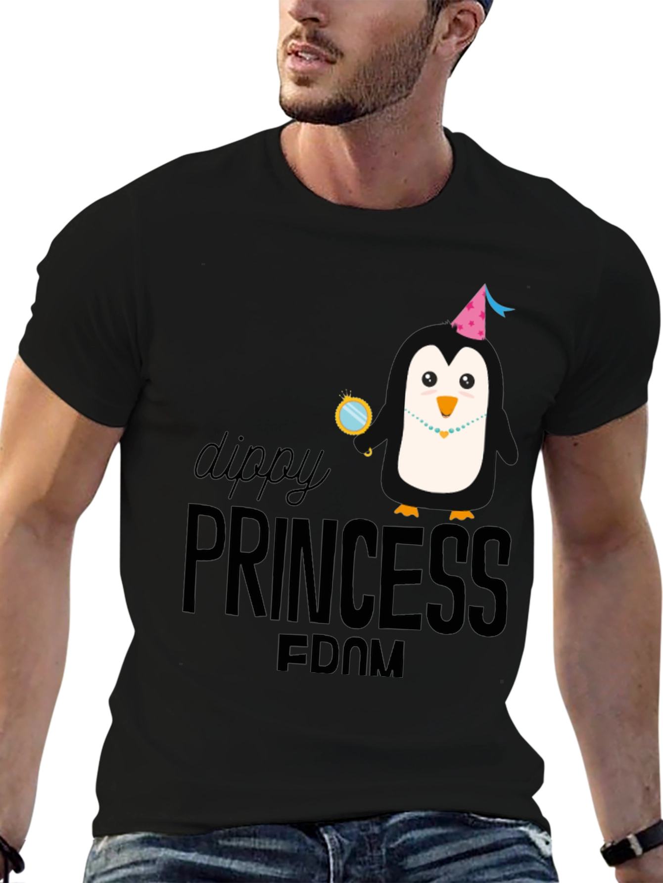 Dippy Princess Penguin T-Shirt - Black