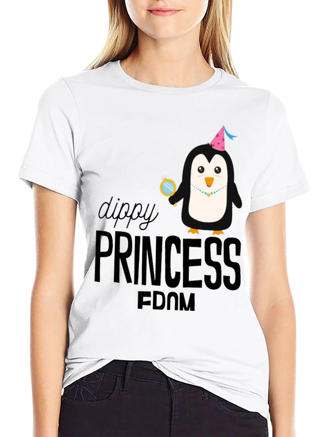 Dippy Princess Penguin T-Shirt - Black