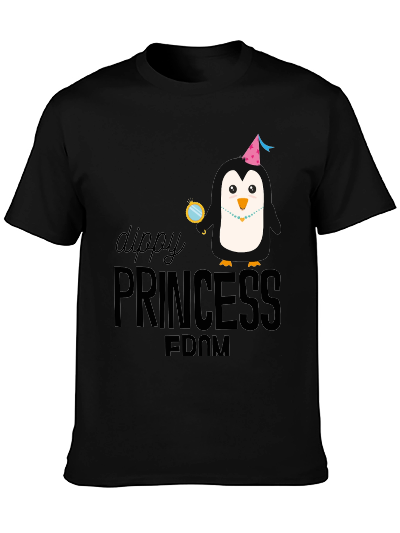 Dippy Princess Penguin T-Shirt - Black