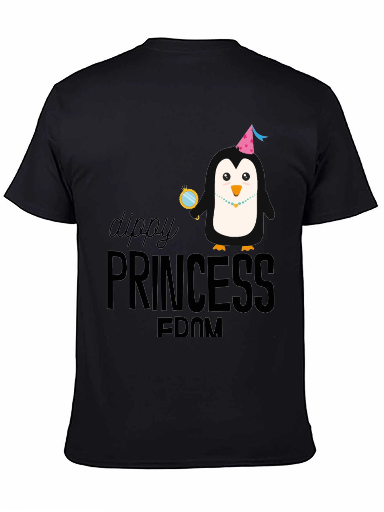 Dippy Princess Penguin T-Shirt - Black