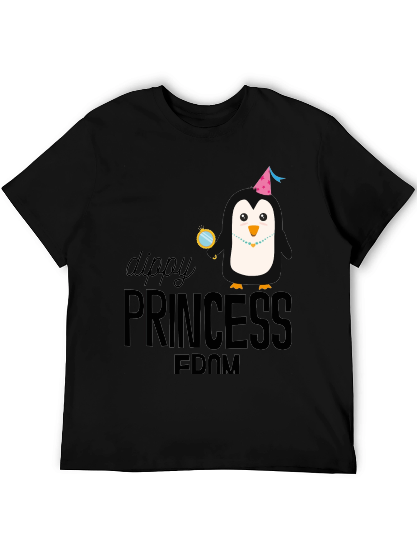 Dippy Princess Penguin T-Shirt - Black