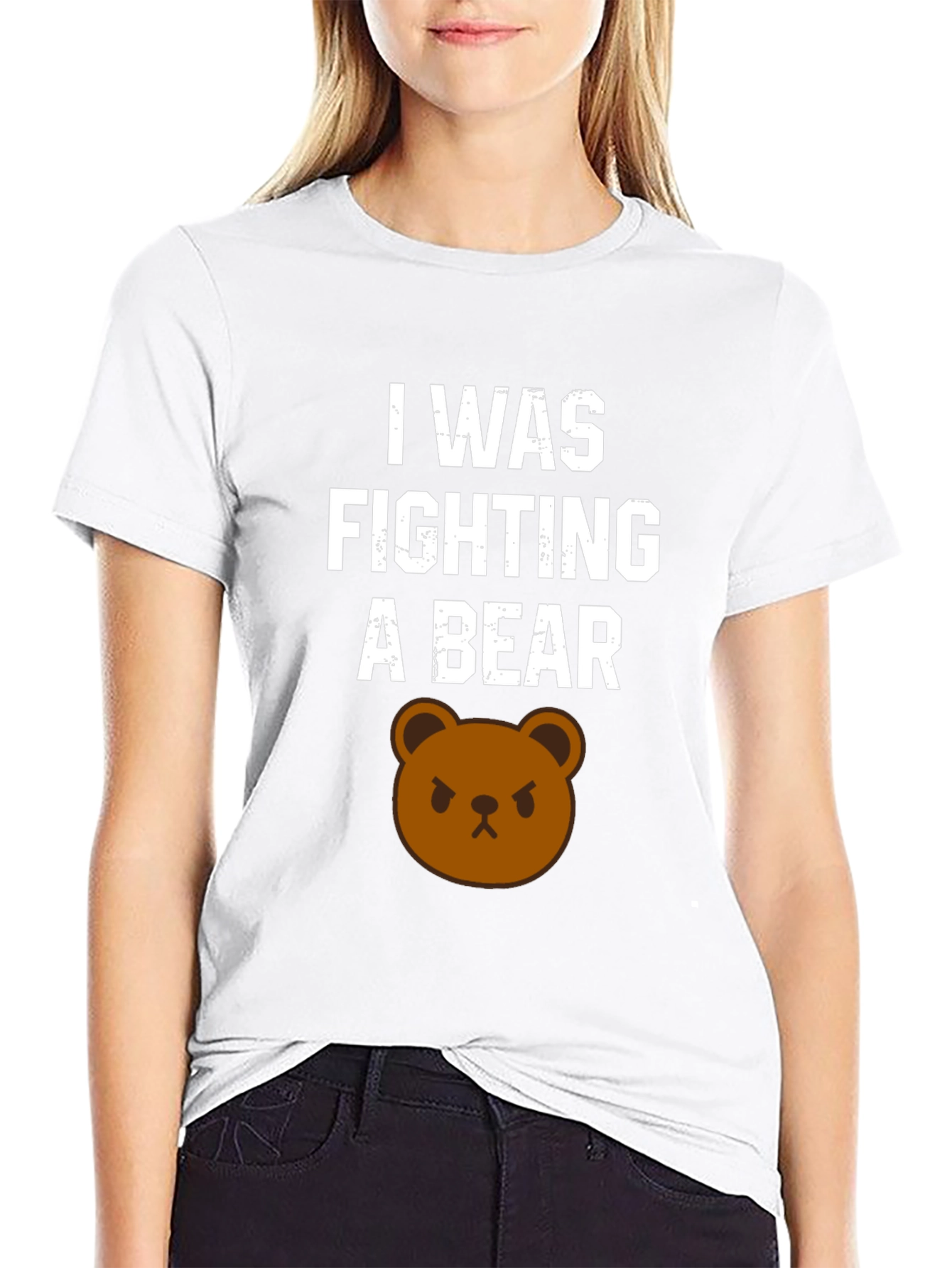 I Was Fighting A Bear T-Shirt Funny Graphic Tee
