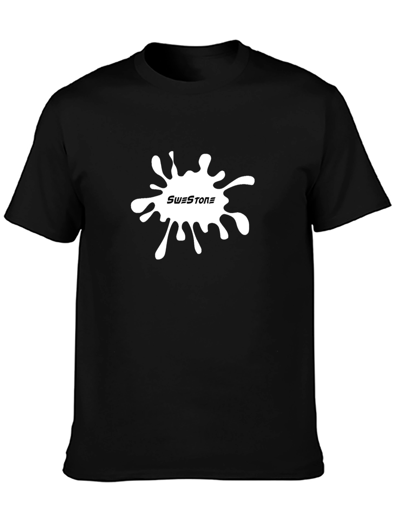Stylish Black T-Shirt with Unique Ink Splatter Design