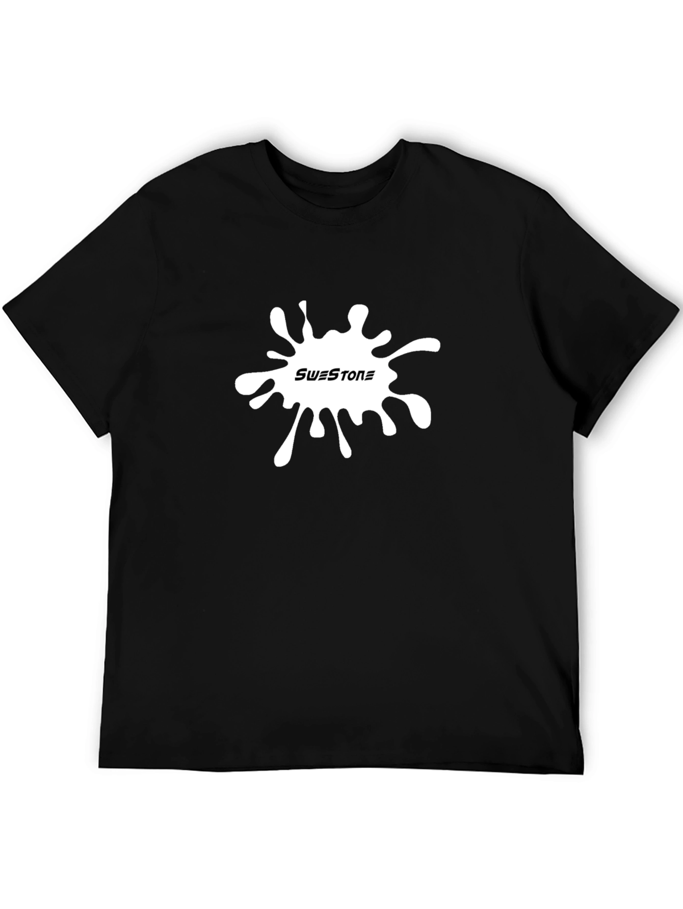 Stylish Black T-Shirt with Unique Ink Splatter Design
