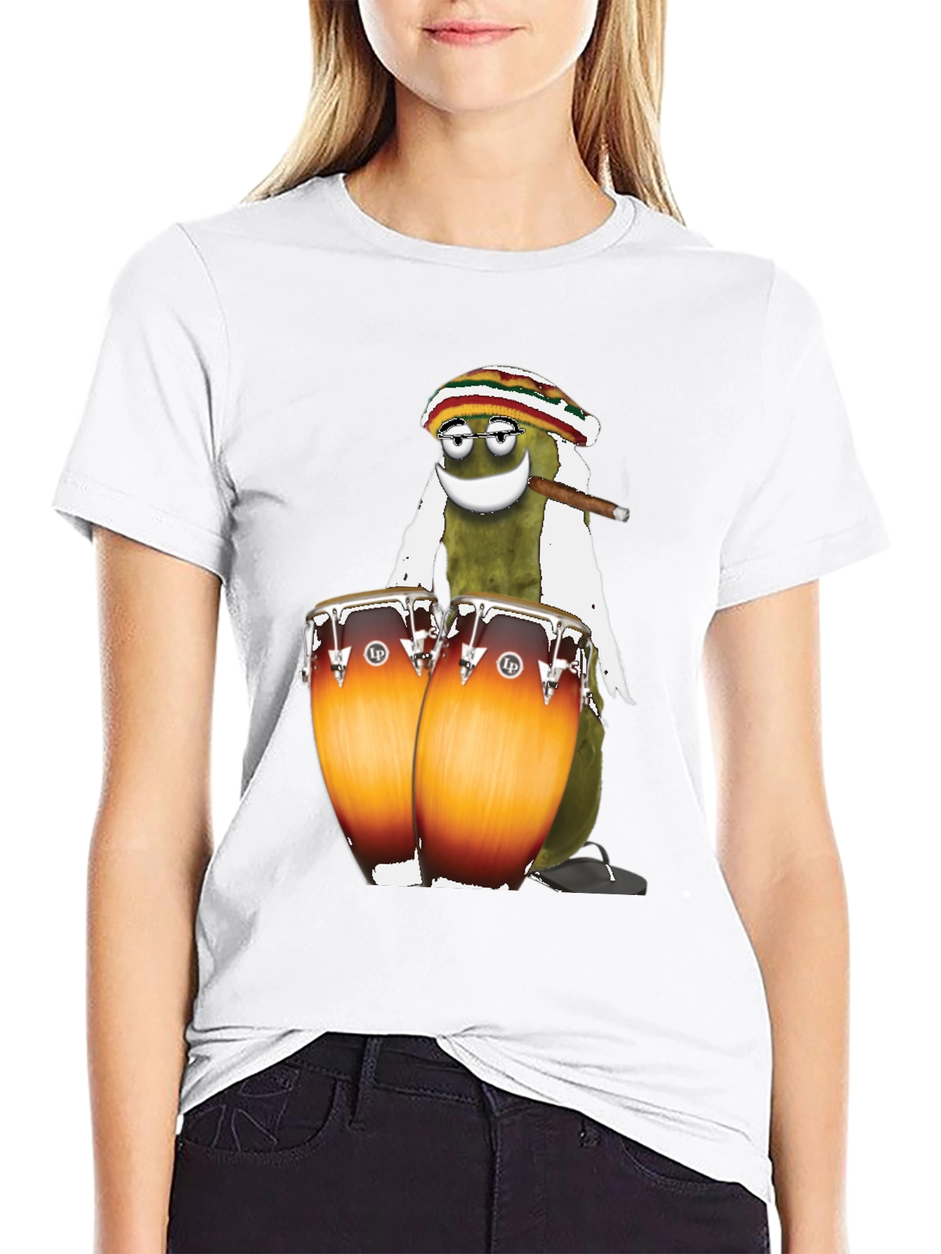 Rasta Pickle Playing Drums T-Shirt