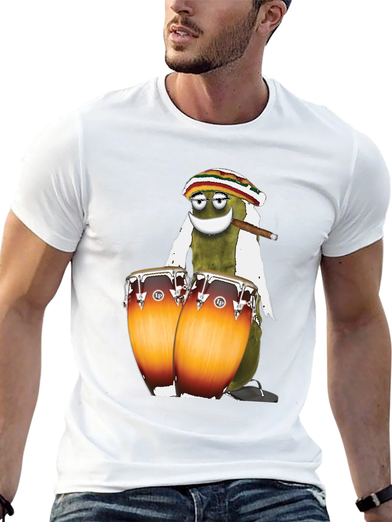 Rasta Pickle Playing Drums T-Shirt