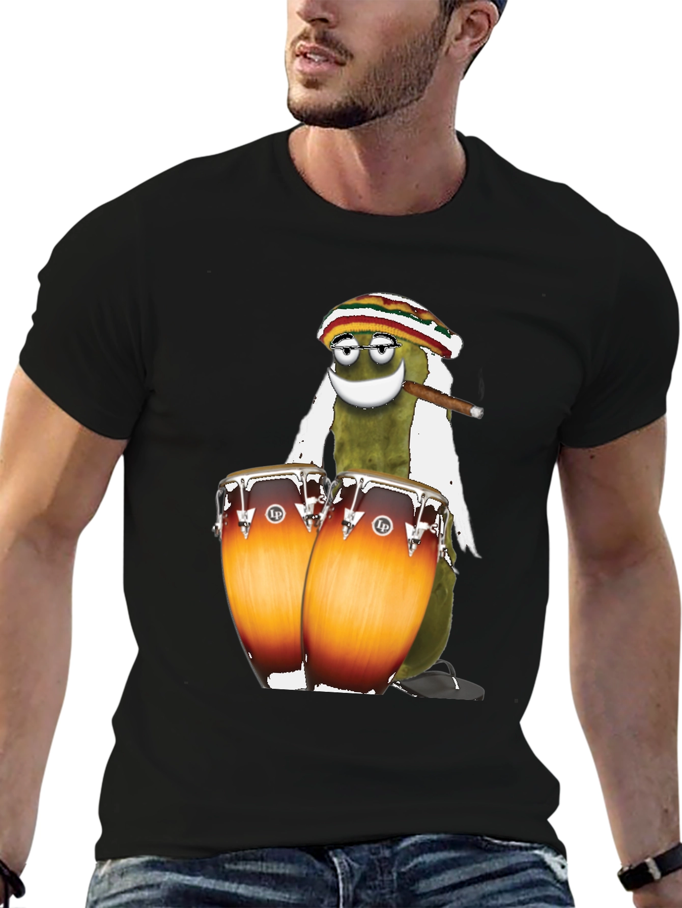 Rasta Pickle Playing Drums T-Shirt