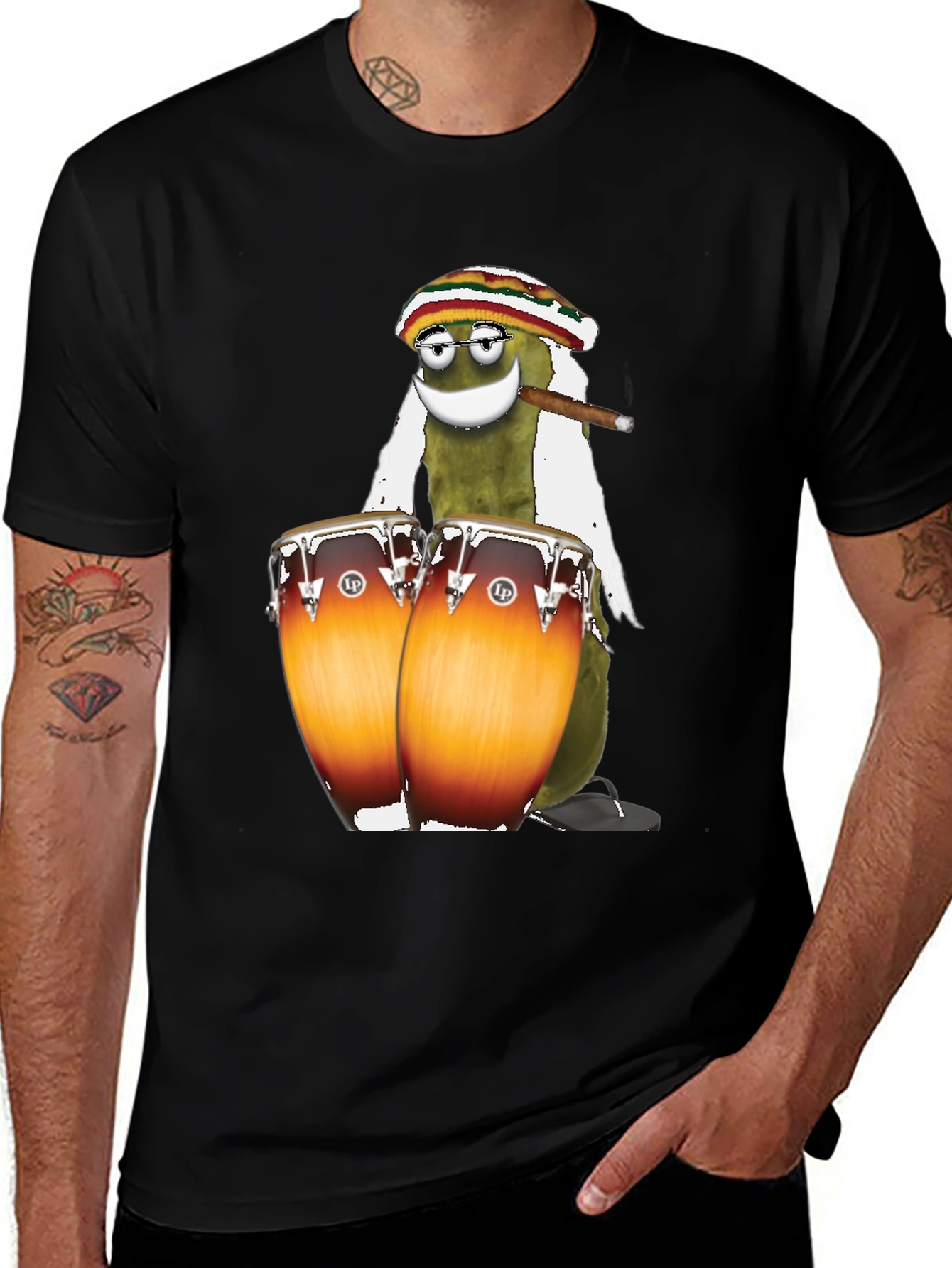 Rasta Pickle Playing Drums T-Shirt