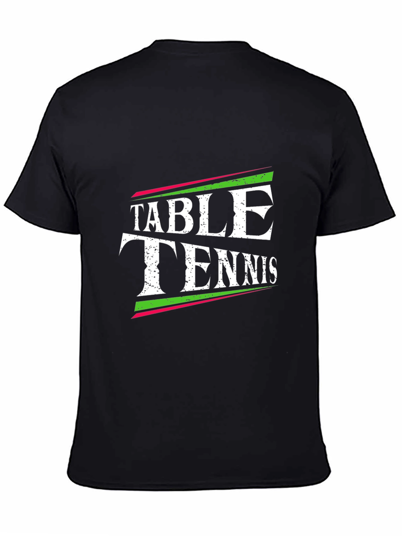 Table Tennis Graphic Tee - Black Cotton T-Shirt