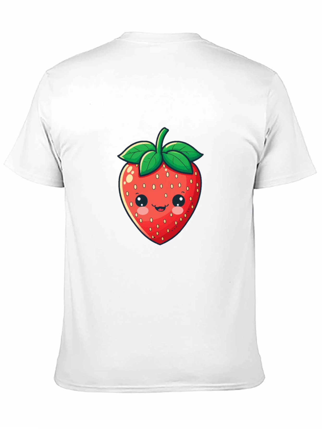 Cute Strawberry Graphic Print Black T-Shirt