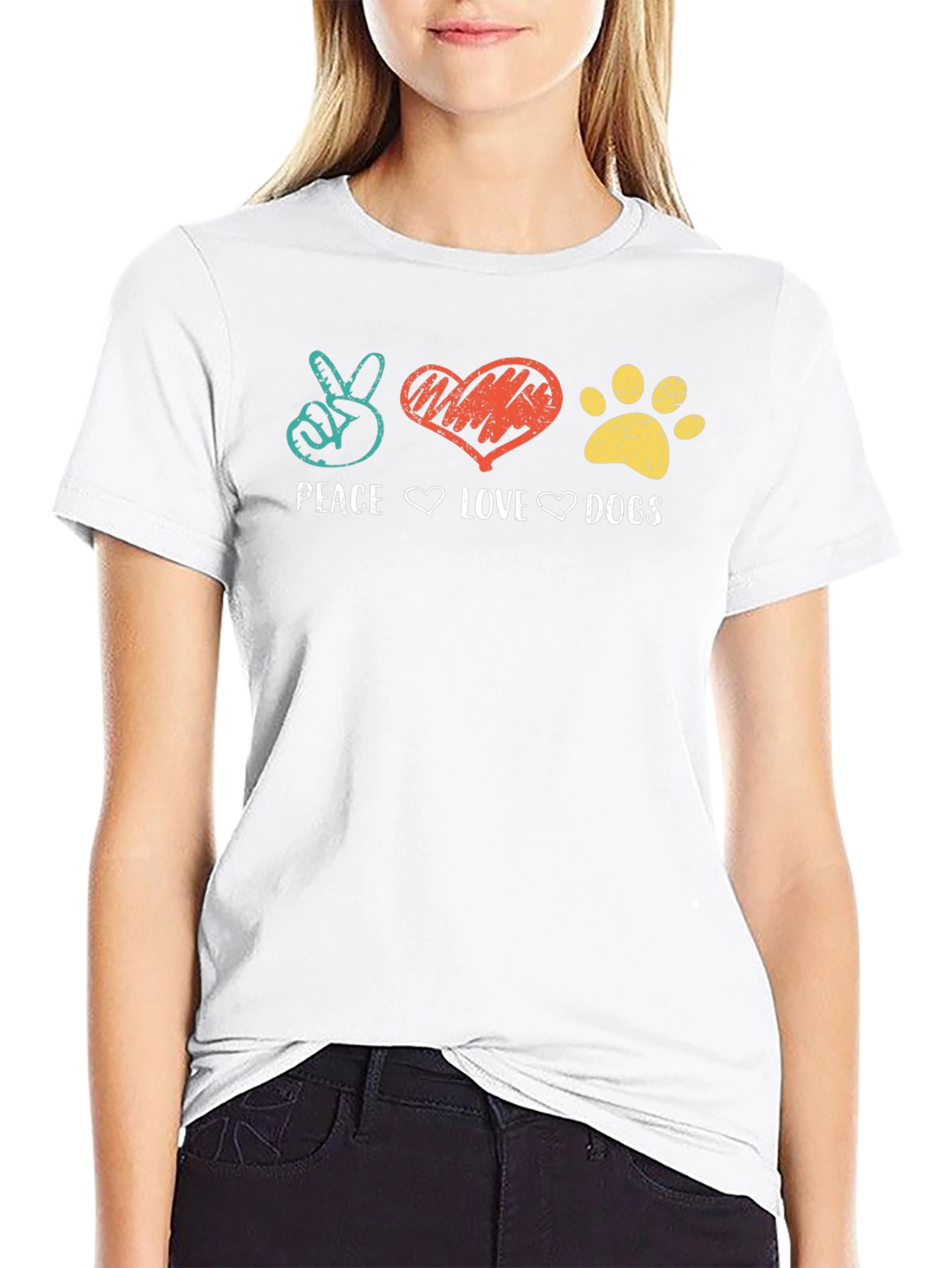 Peace Love Dogs Graphic T-Shirt