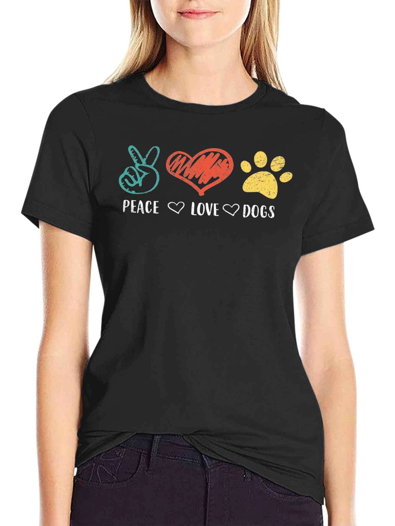Peace Love Dogs Graphic T-Shirt