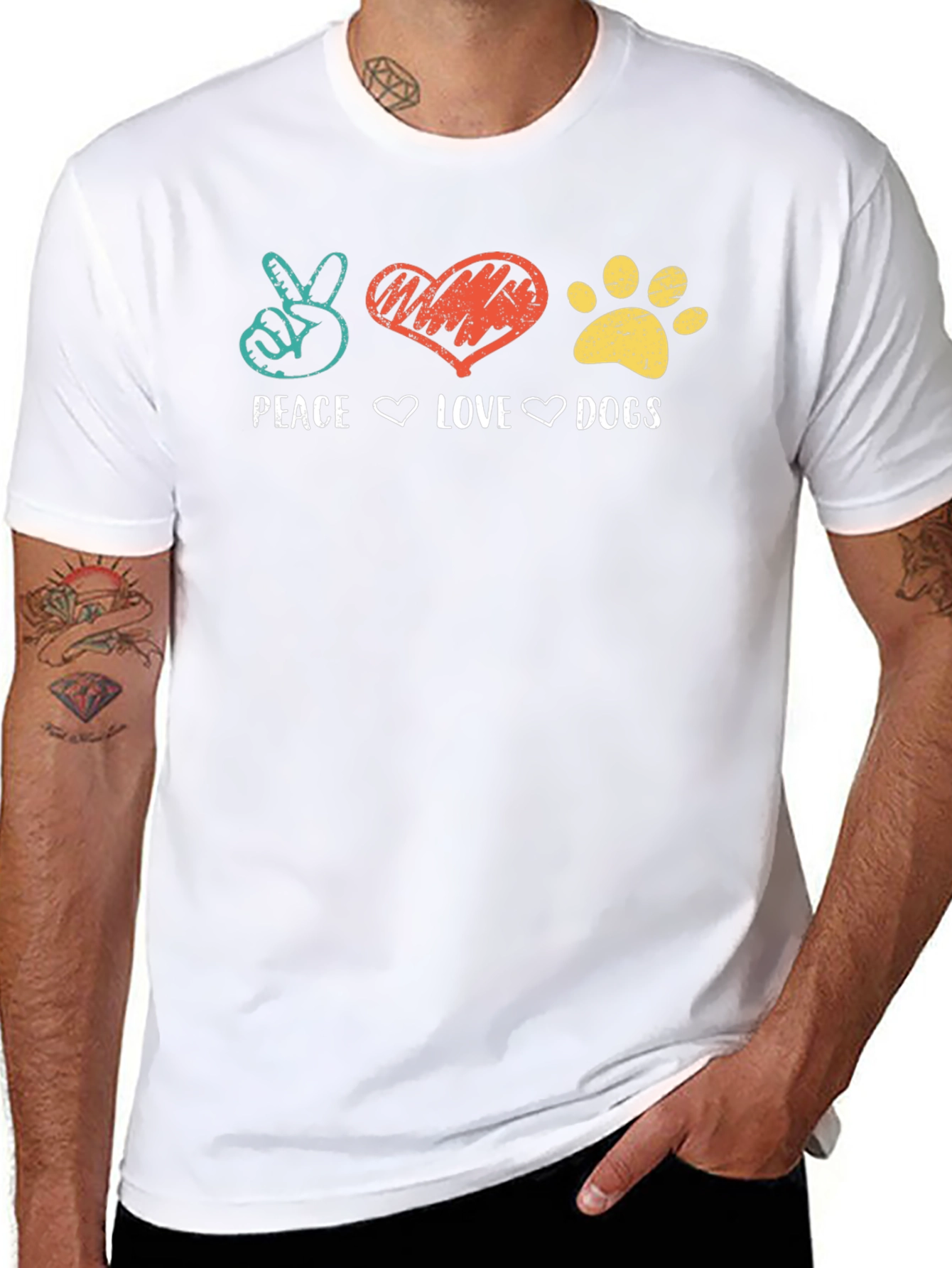 Peace Love Dogs Graphic T-Shirt