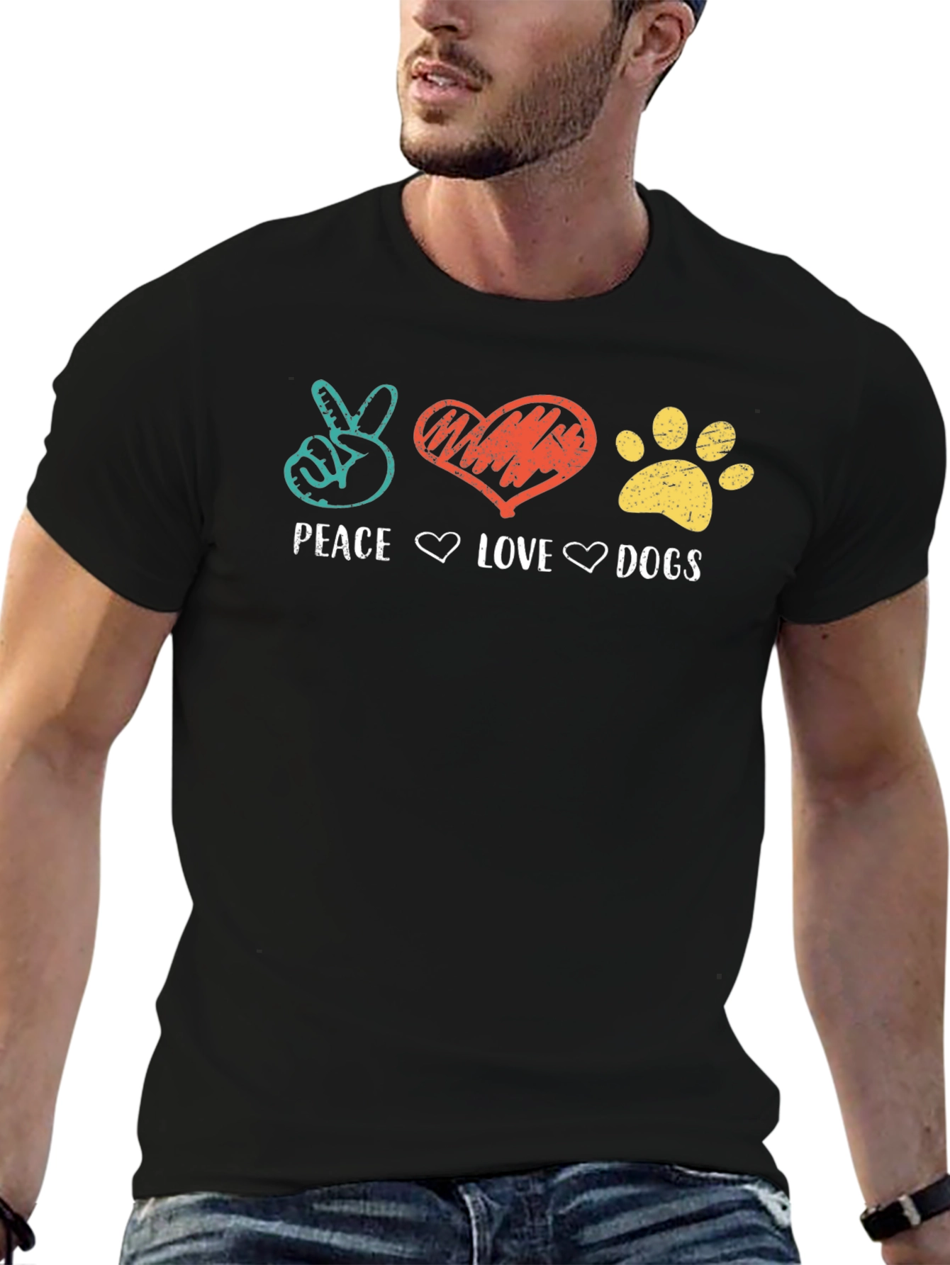 Peace Love Dogs Graphic T-Shirt