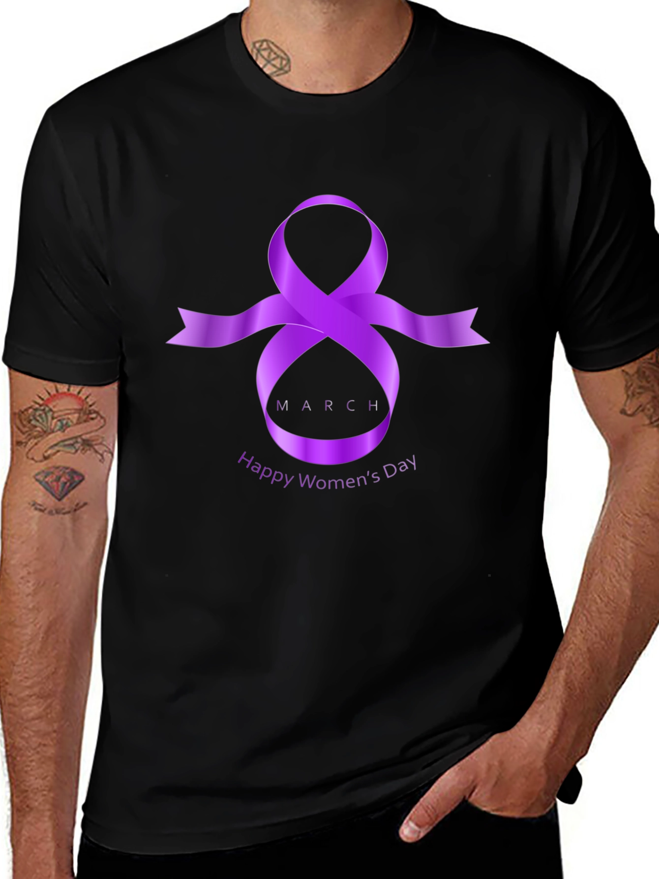 International Womens Day T-Shirt - Purple Ribbon