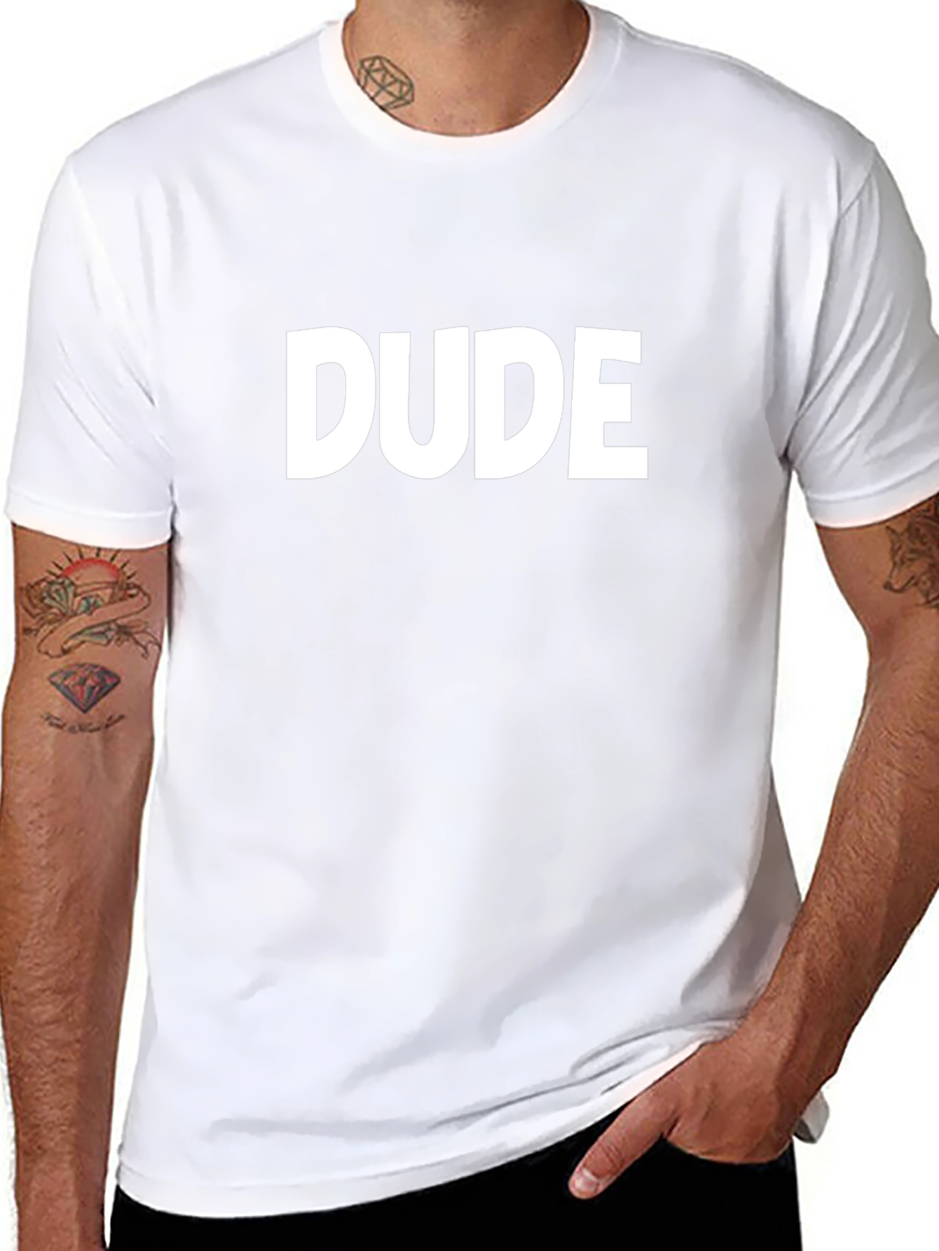 Dude Graphic Tee - Classic Black Cotton T-Shirt