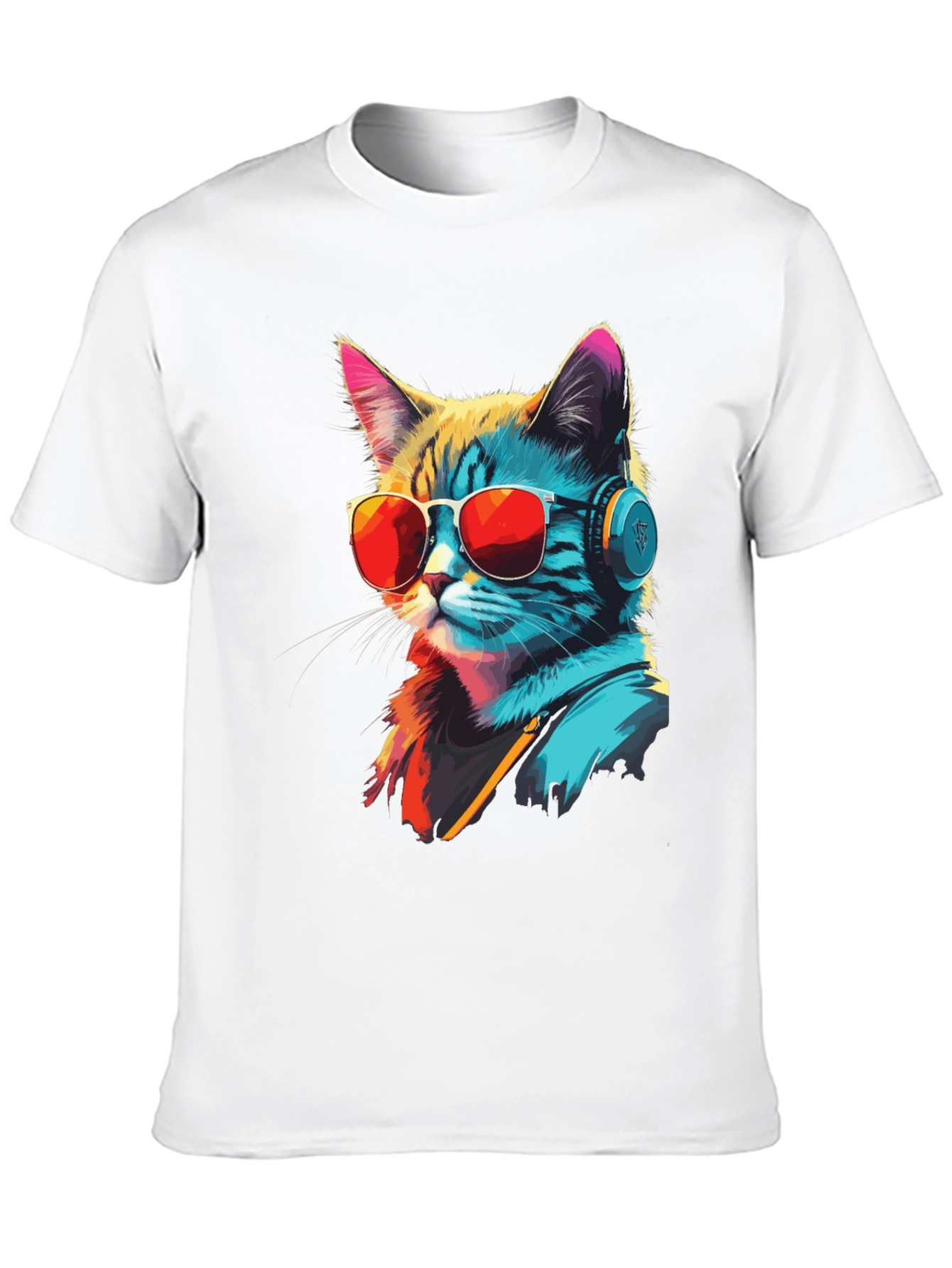 Cool Cat Graphic Tee - Music Lover Style