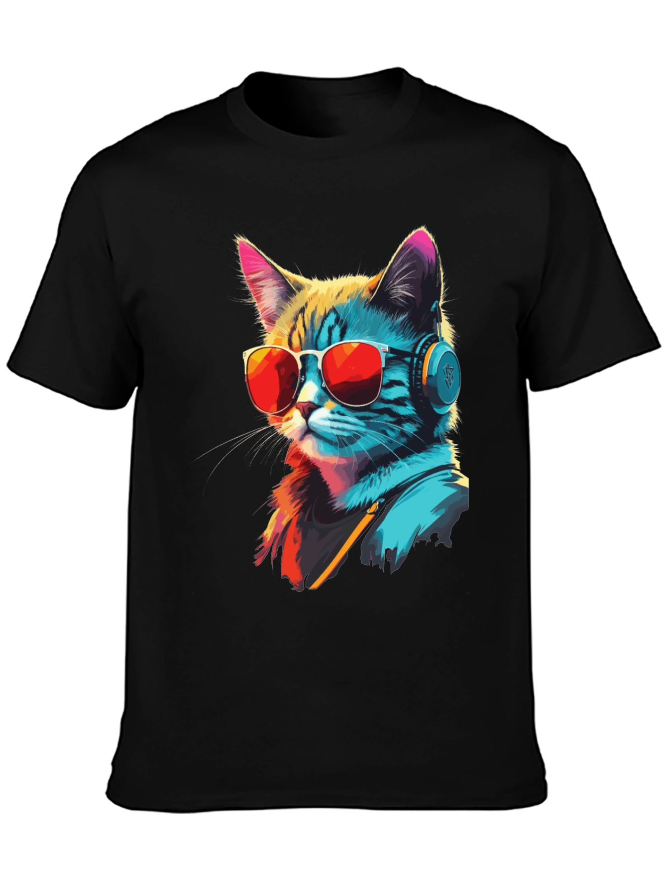 Cool Cat Graphic Tee - Music Lover Style