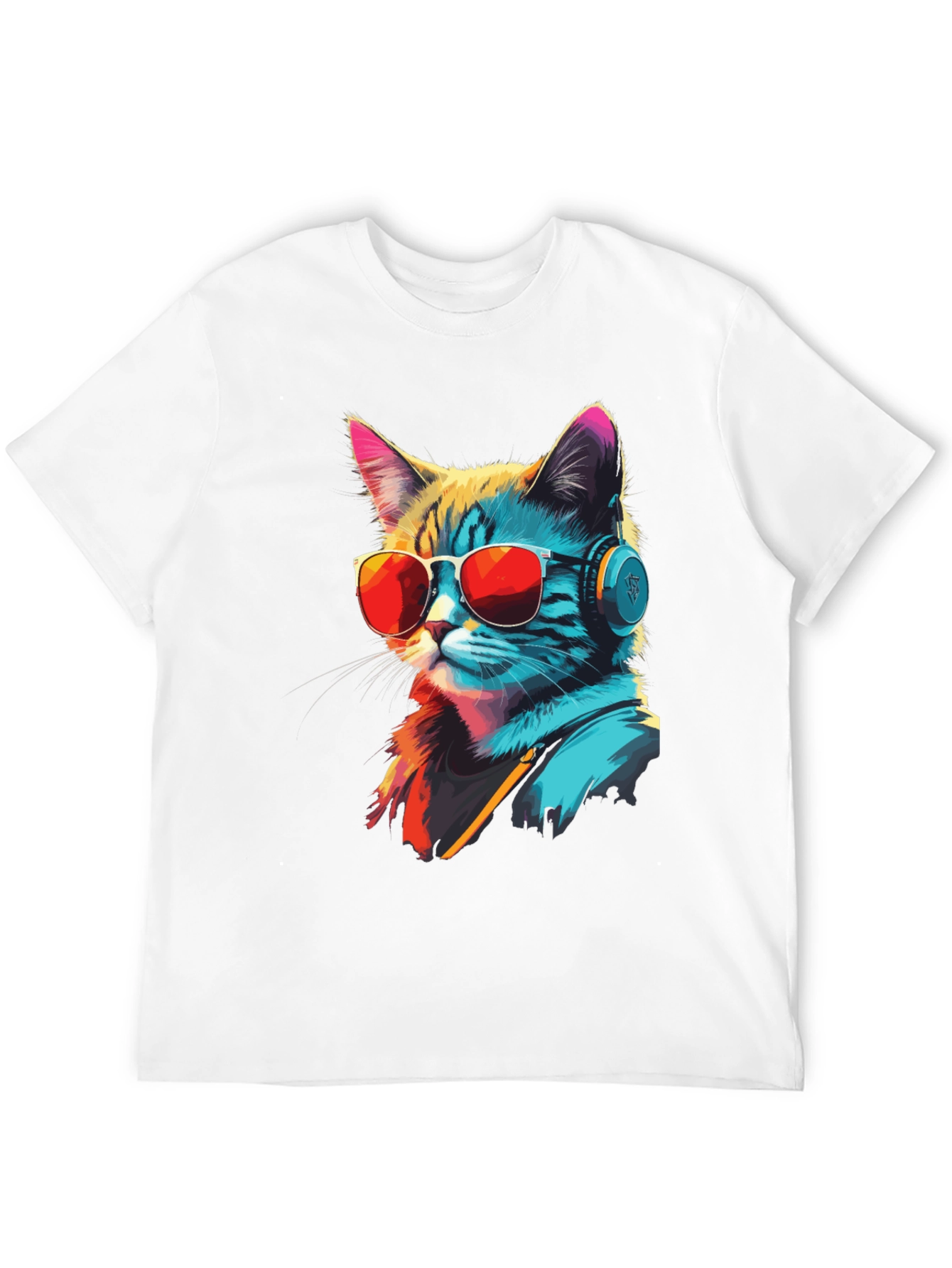 Cool Cat Graphic Tee - Music Lover Style