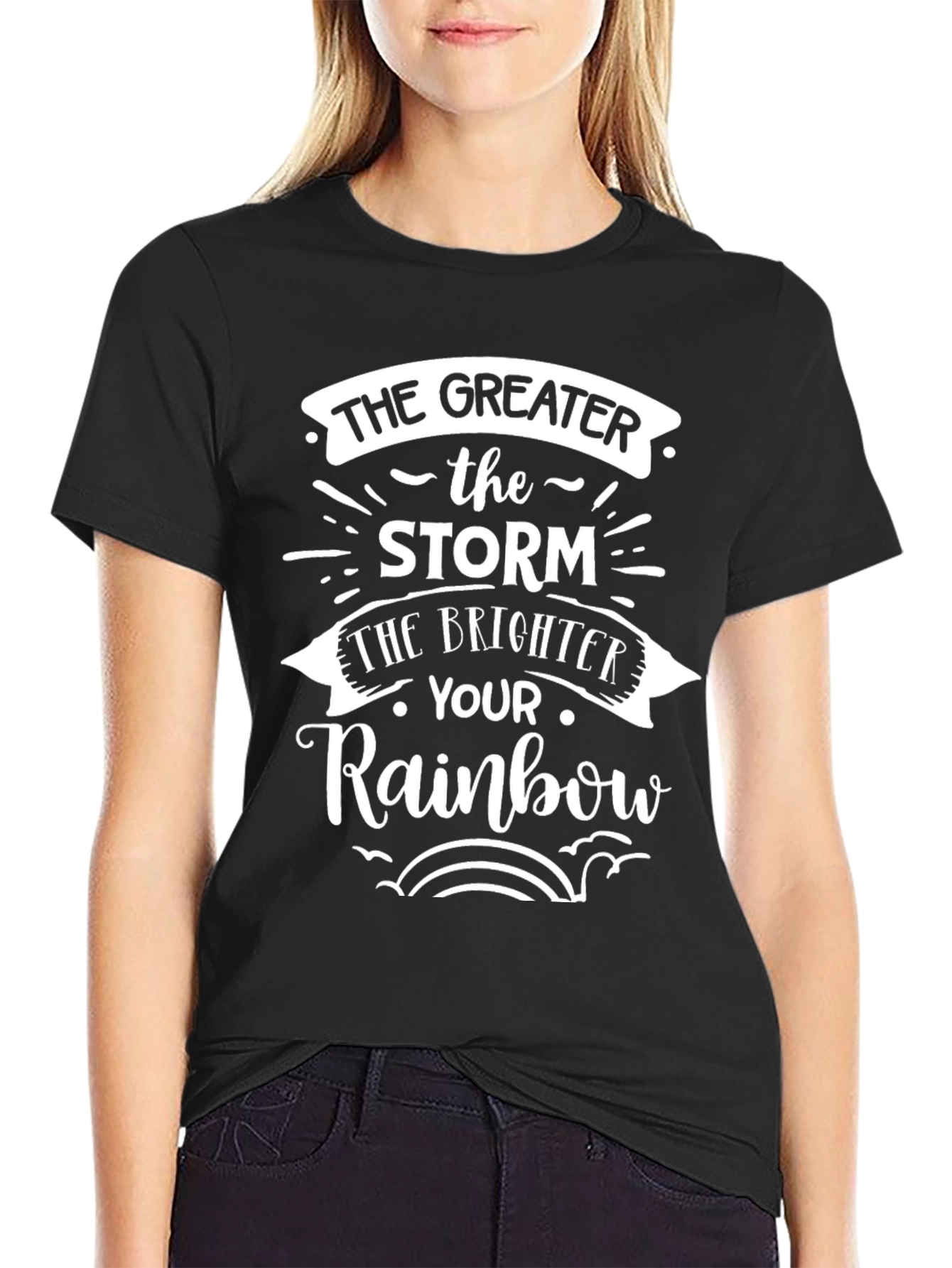 Inspirational Storm & Rainbow Graphic Tee