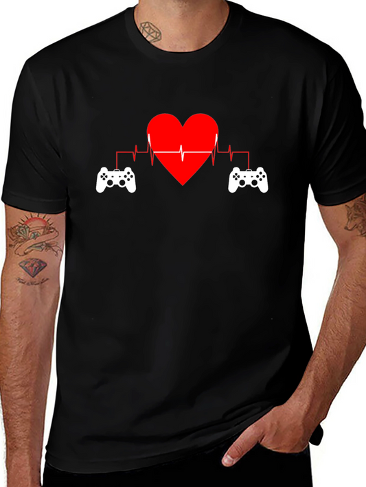 Gamer Heartbeat T-Shirt - Black