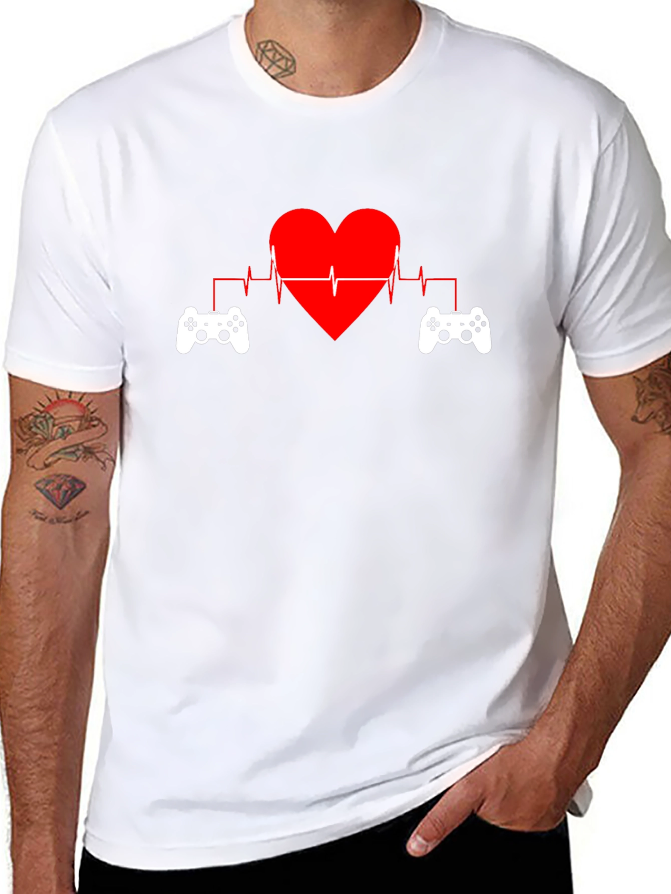 Gamer Heartbeat T-Shirt - Black