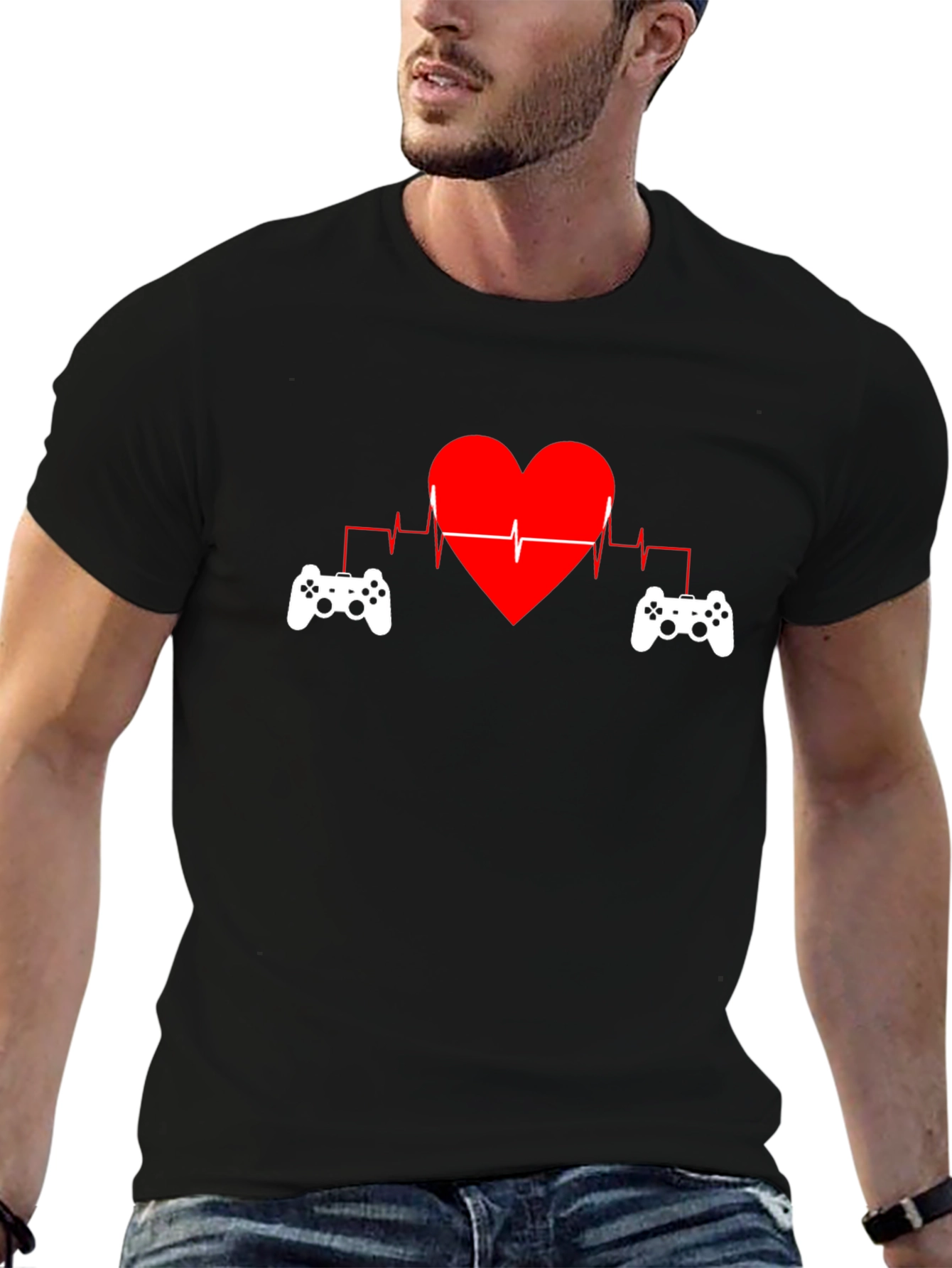 Gamer Heartbeat T-Shirt - Black