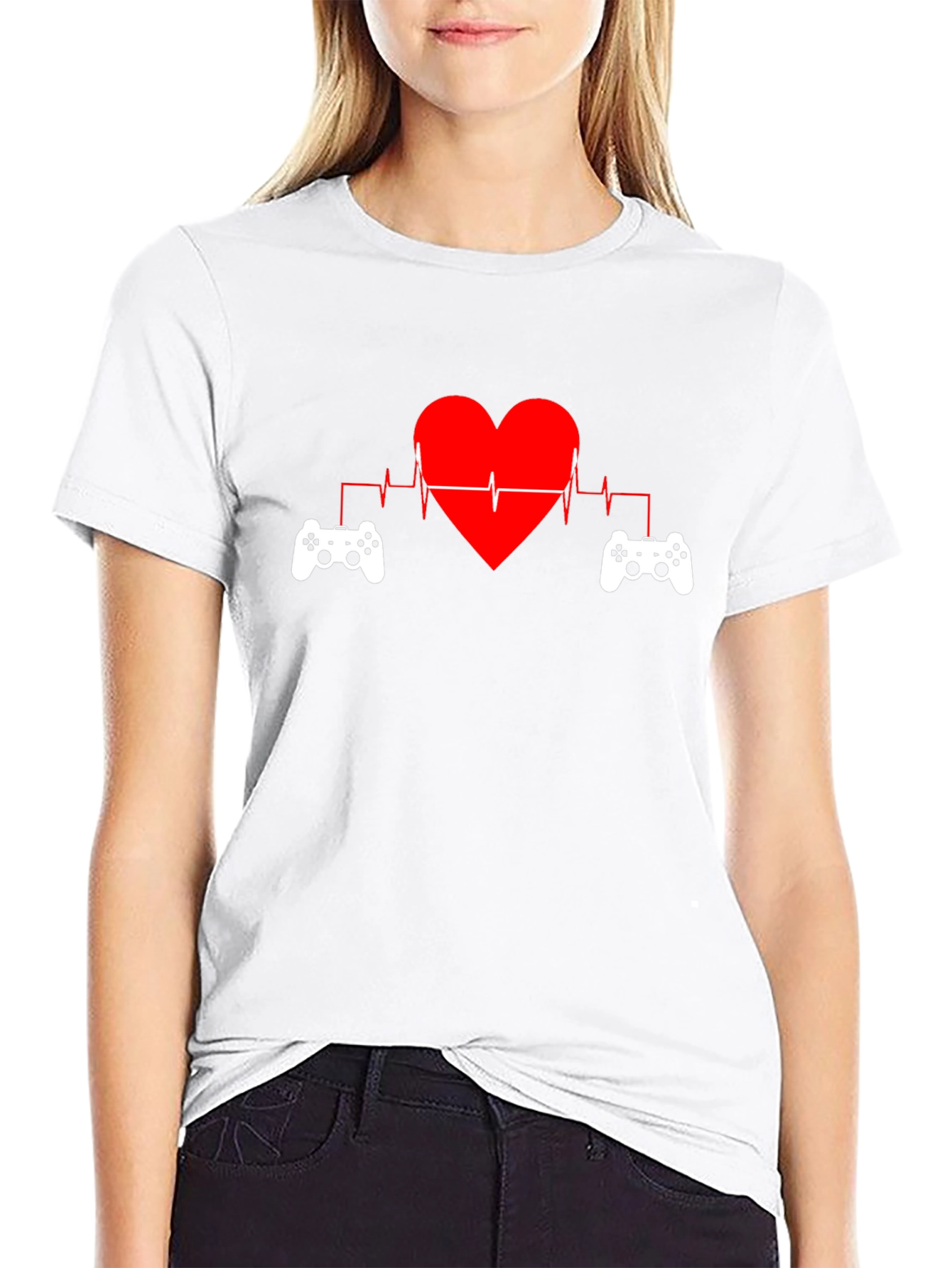 Gamer Heartbeat T-Shirt - Black