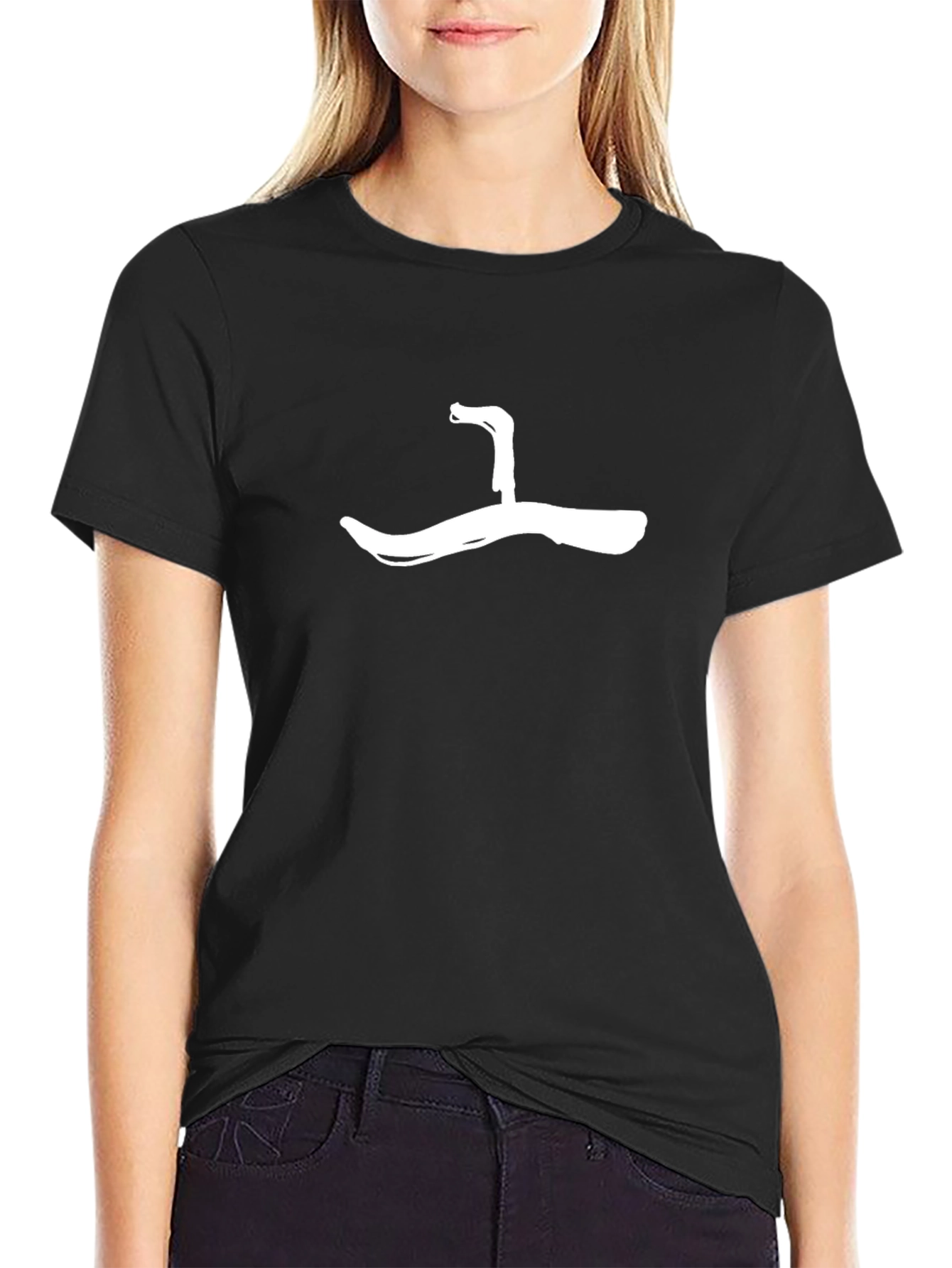 Abstract Graphic Print Black Casual Tee