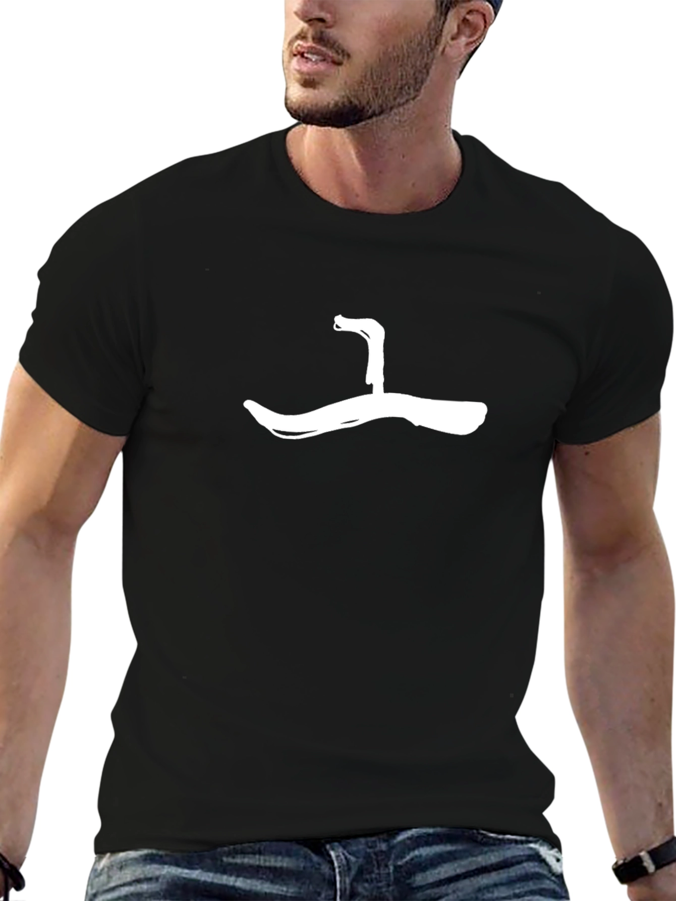Abstract Graphic Print Black Casual Tee