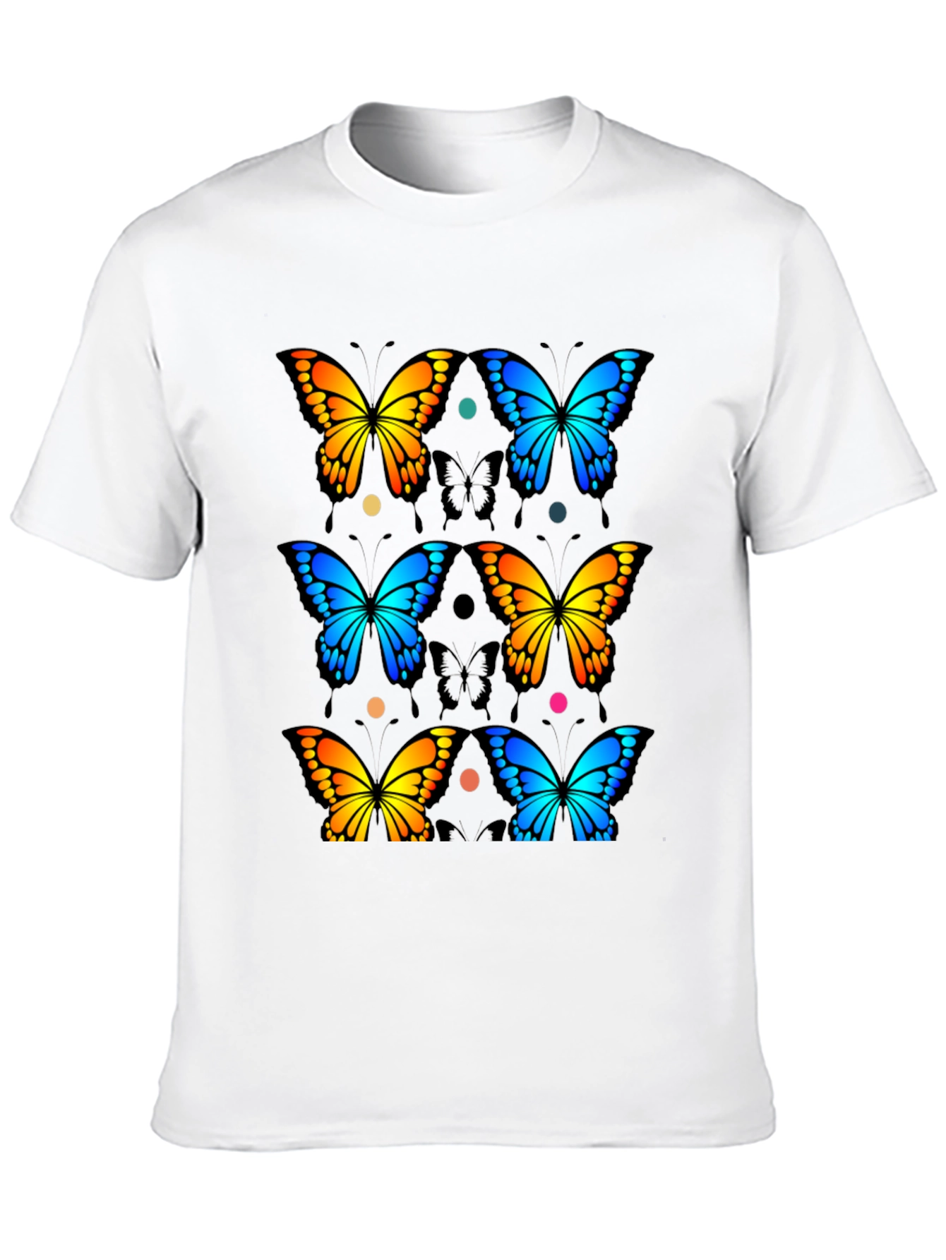 Butterfly Print Black T-Shirt